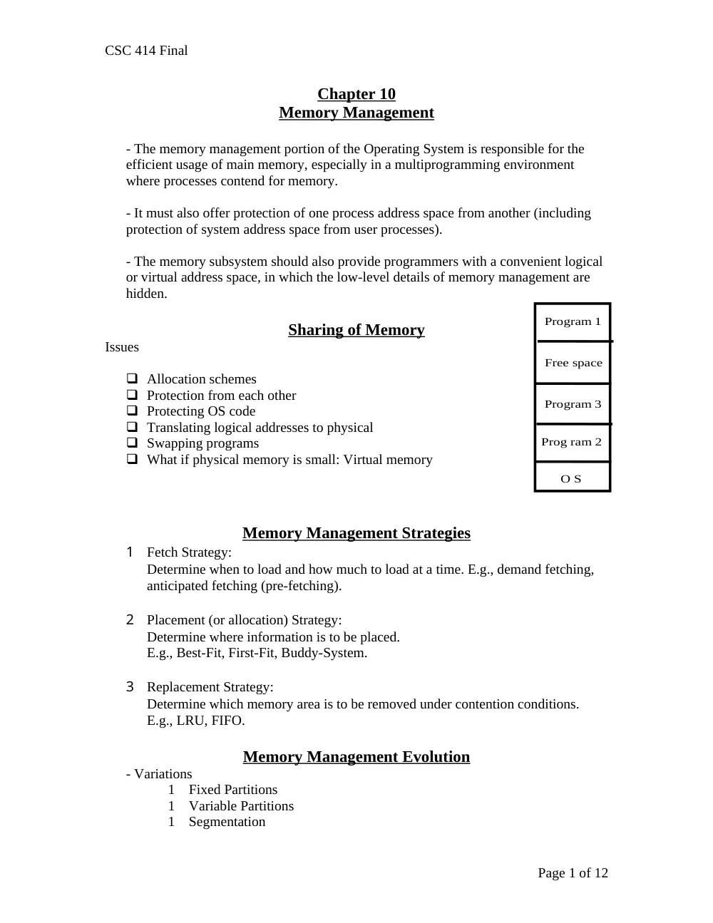 CSC 414 Notes, Spring 2007, page 1
