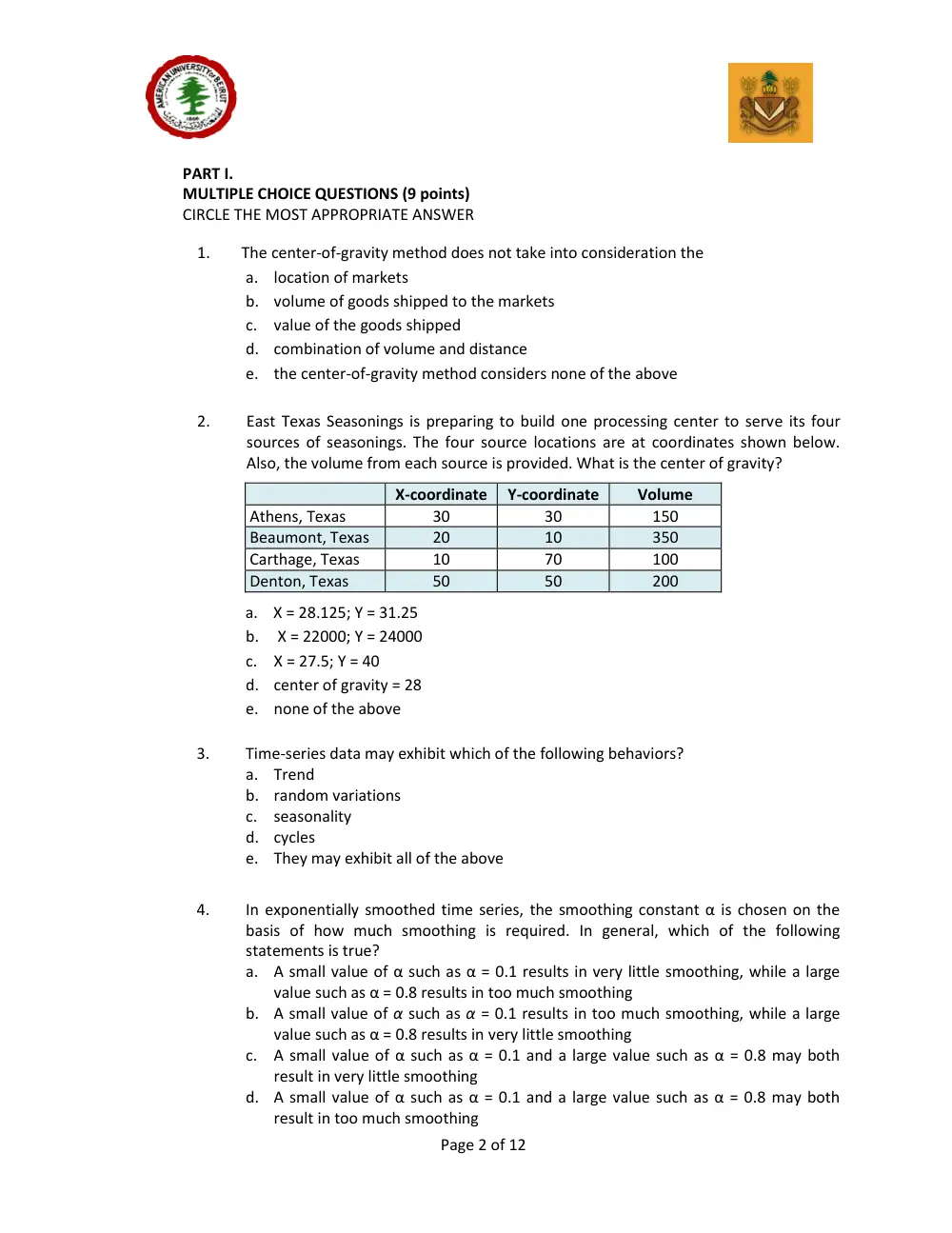 DCSN 200 Midterm, Fall 2010, page 2