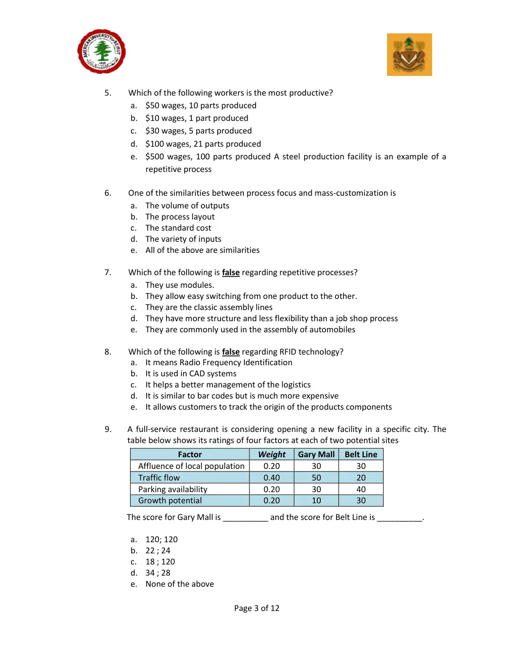 DCSN 200 Midterm, Fall 2010, page 3