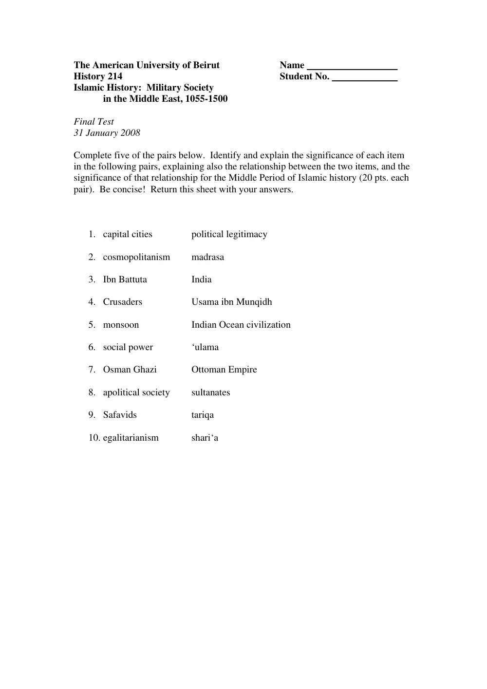 HIST 214 Final, Fall 2007, page 1