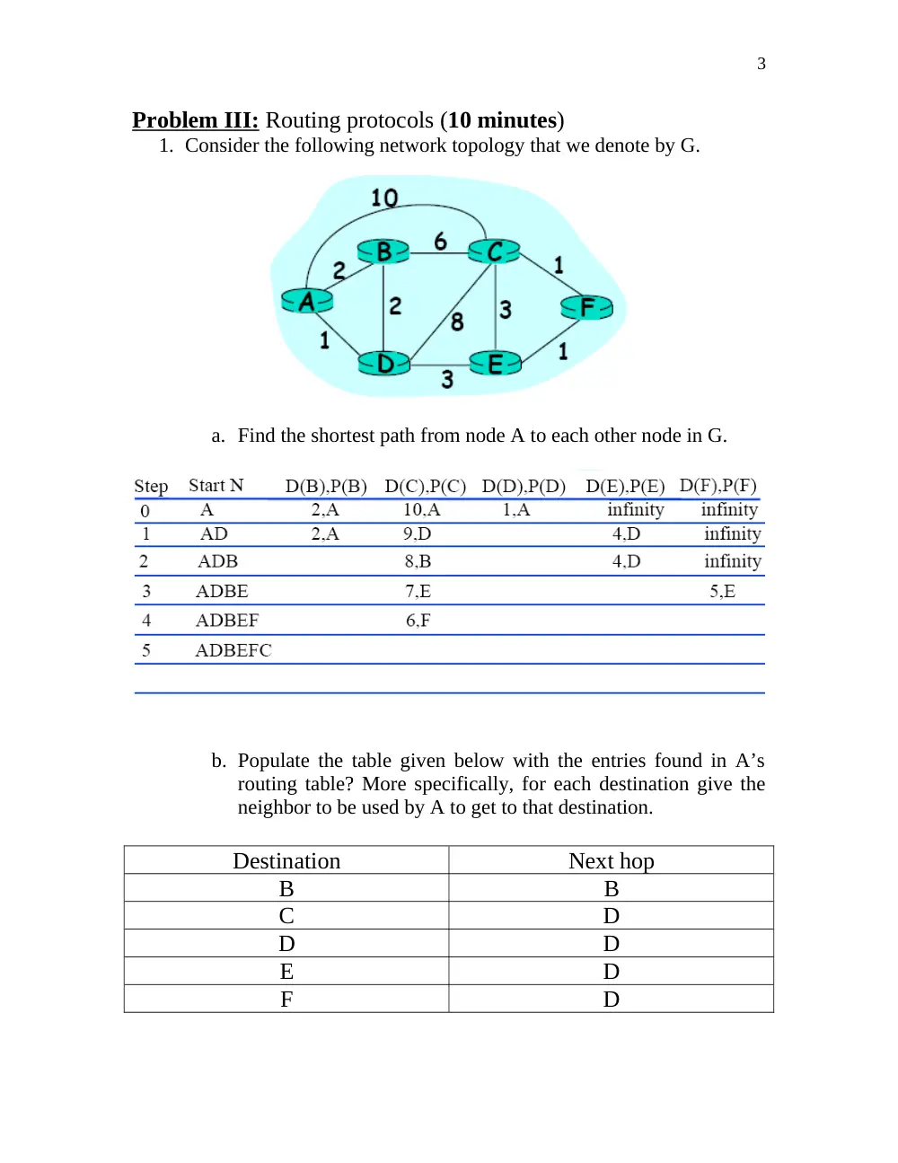 COE 431 Final Exam Problems, Fall 2013, page 3