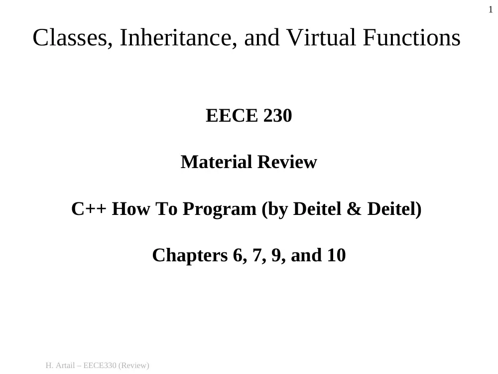 EECE 330 Notes Classes, Fall 2013, page 1
