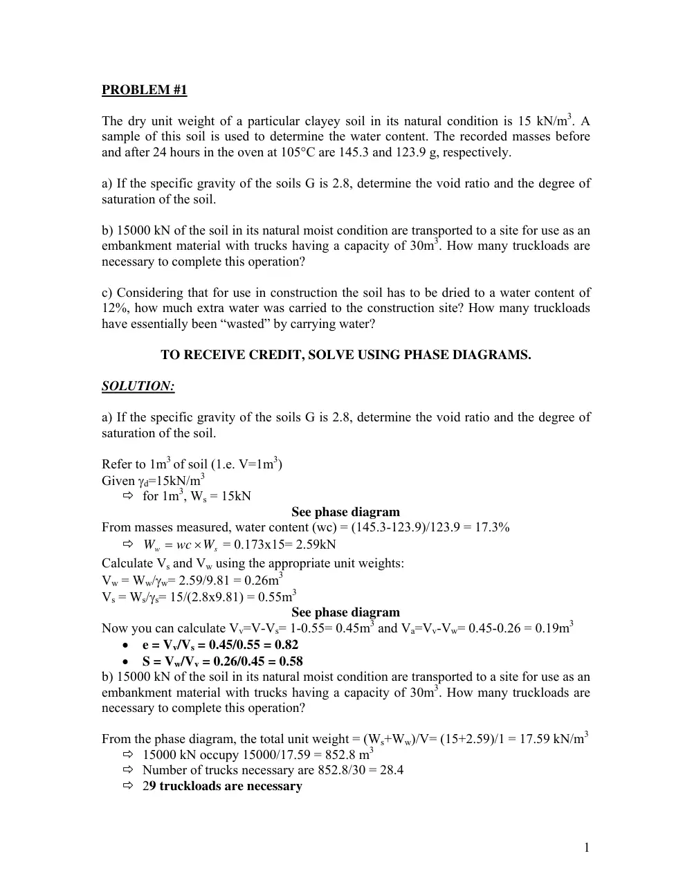 CIE 444 Problems Solved, Fall 2012, page 1