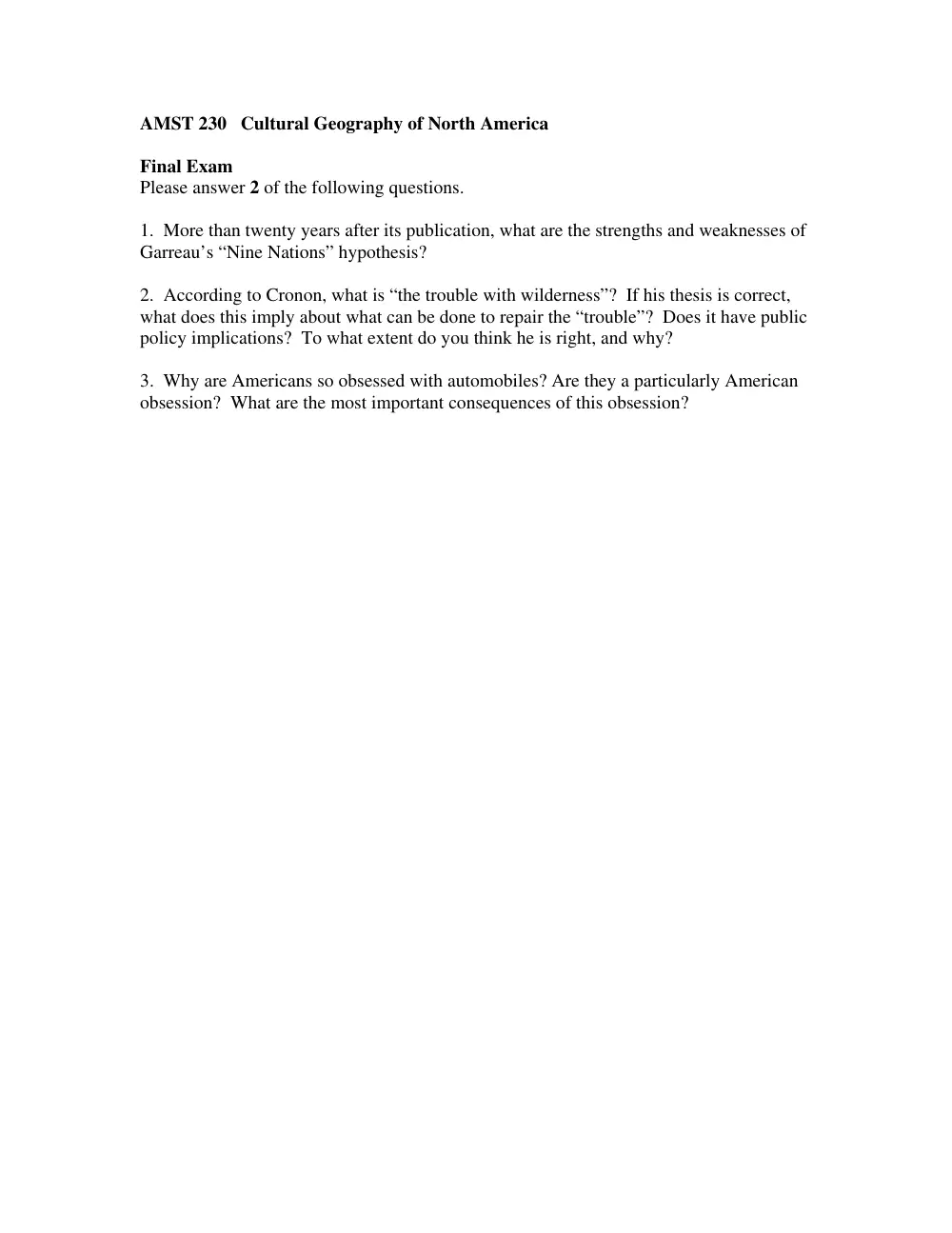 AMST 230 Final, Fall 2007, page 1