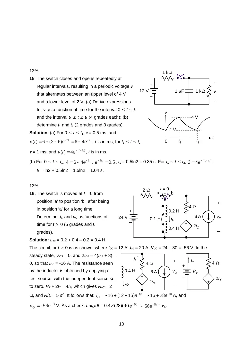 EECE 210 Final, Fall 2013, page 10