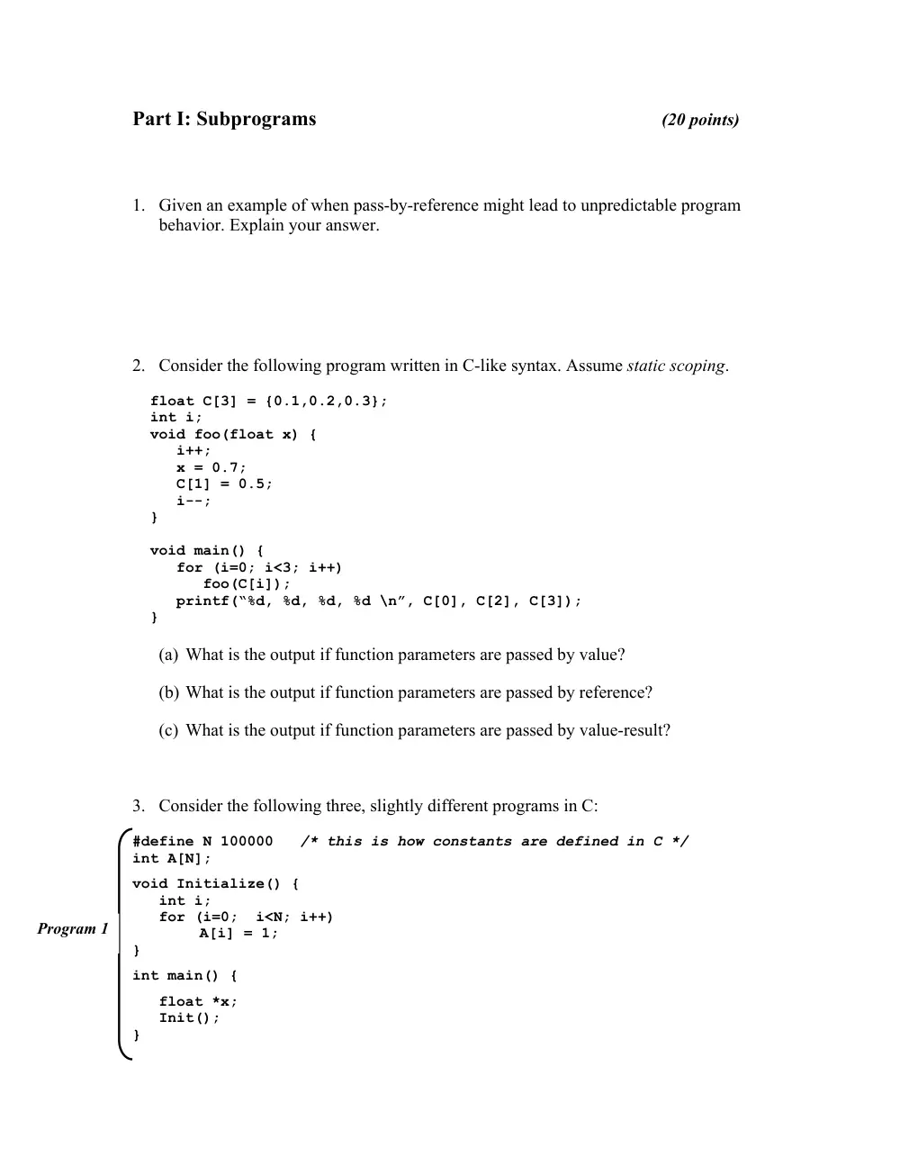 CMPS 258 Final, Fall 2005, page 2