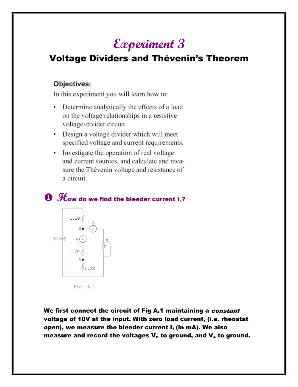 EECE 312L Notes Experiment 3 Notes, Fall 2013, page 1