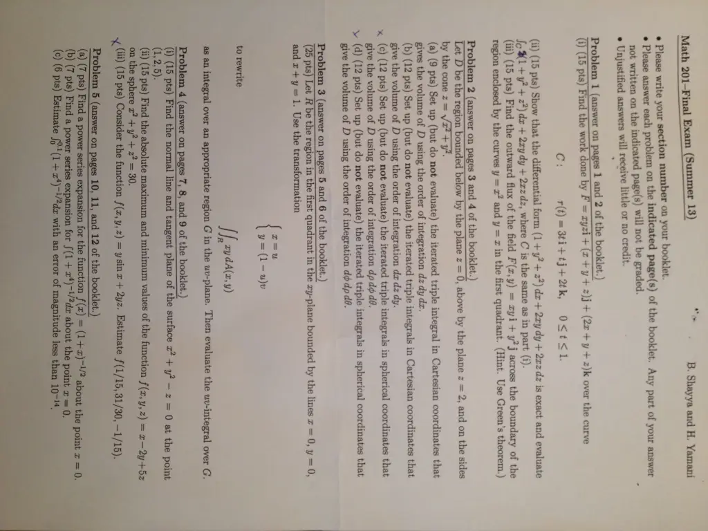 MATH 201 Final, Summer 2013, page 1