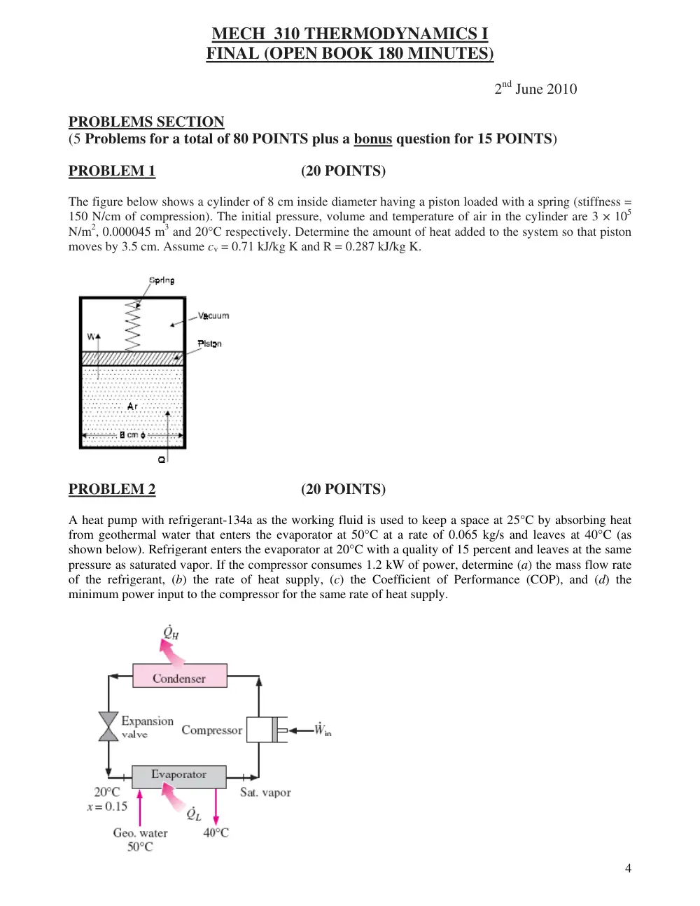 MECH 310 Final, Spring 2011, page 4