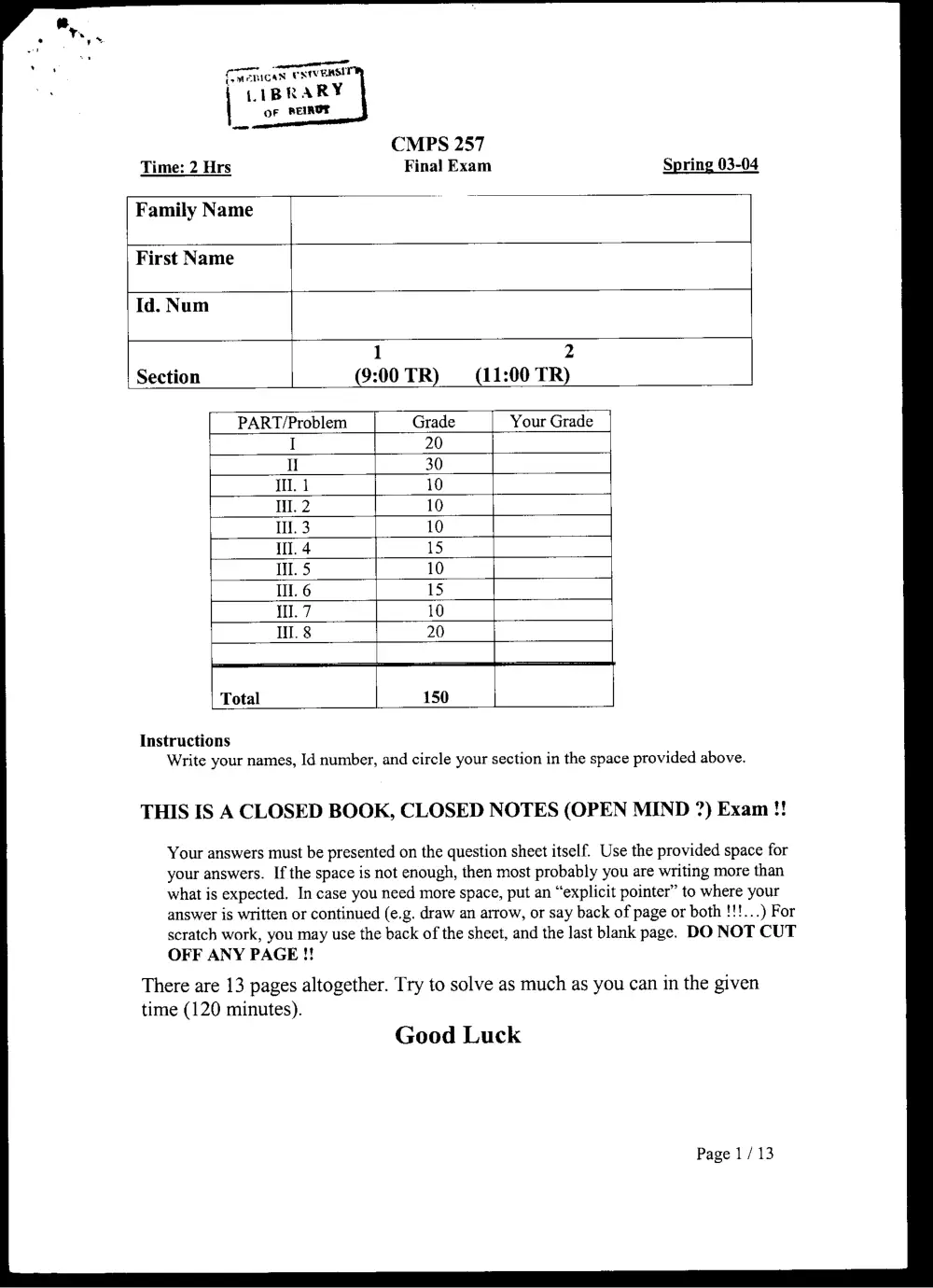 CMPS 257 Final, Spring 2004, page 1