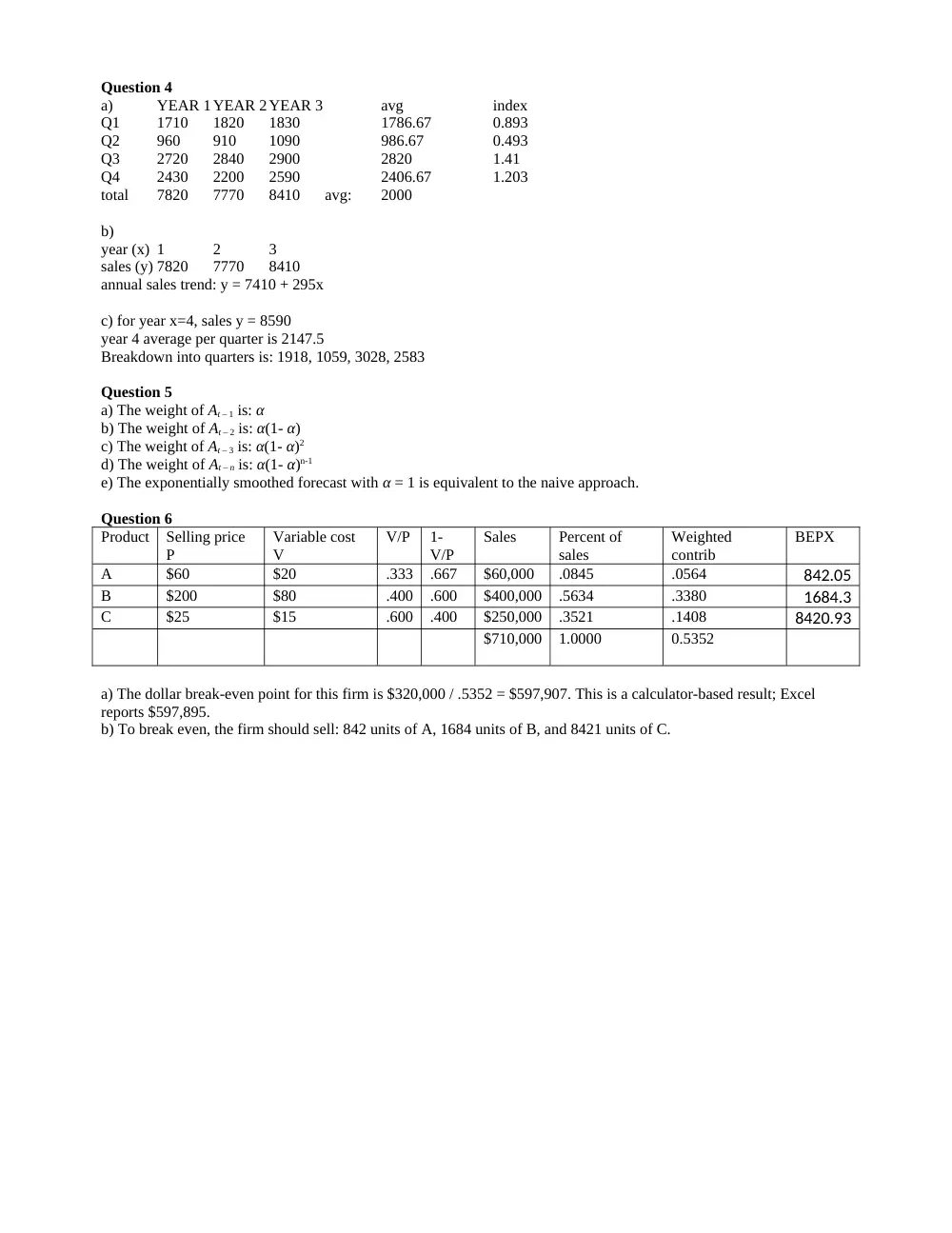 DCSN 200 Exam 2 Solution, Spring 2009, page 2