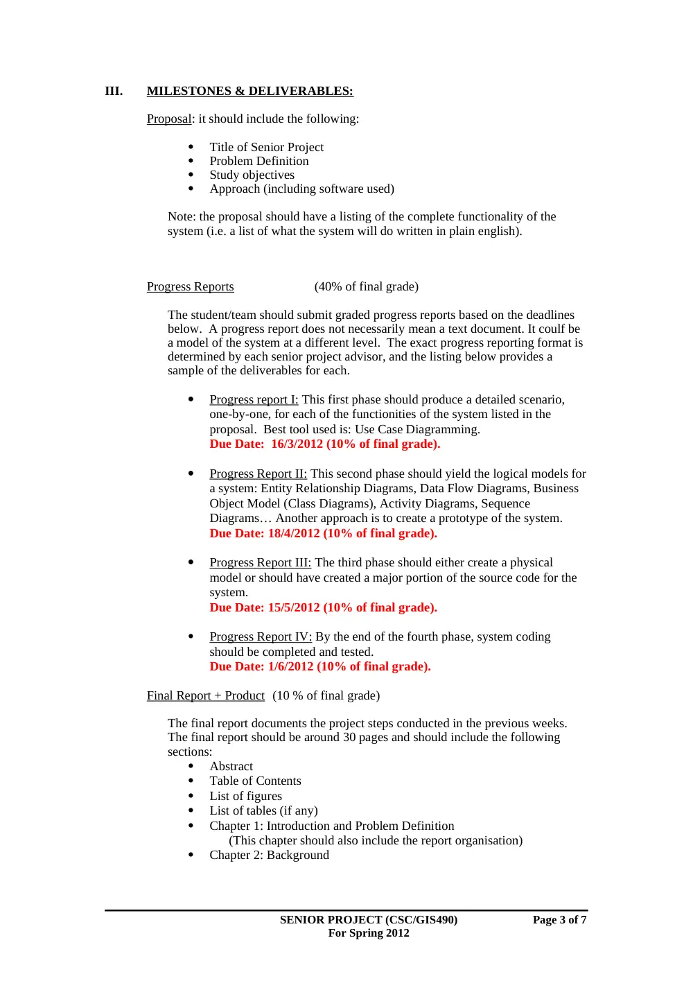 CSC 490 Syllabus, Spring 2012, page 3