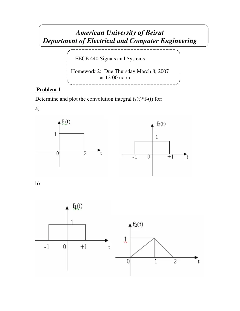 EECE 340 Homework, Fall 2007, page 1