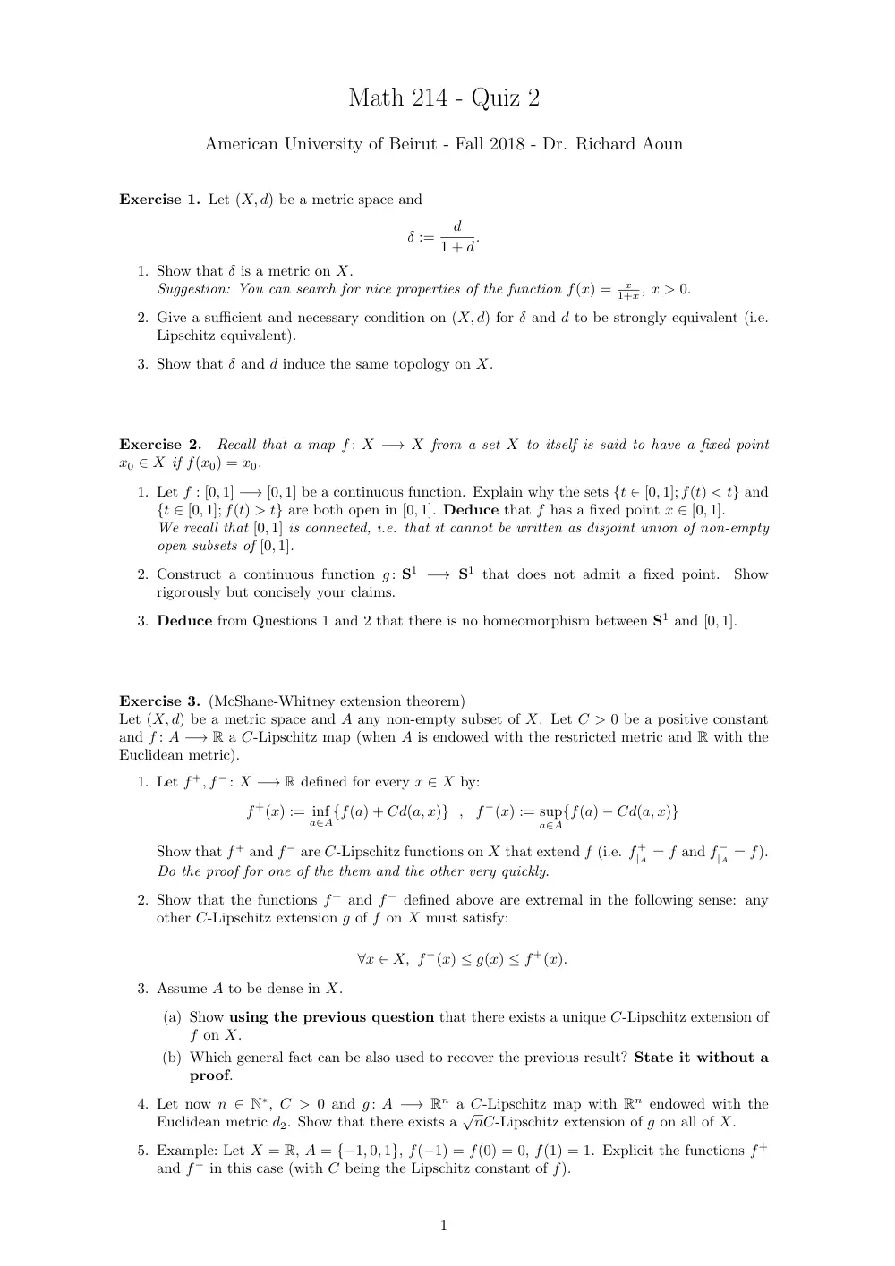 MATH 214 Exam 2, Fall 2018, page 1