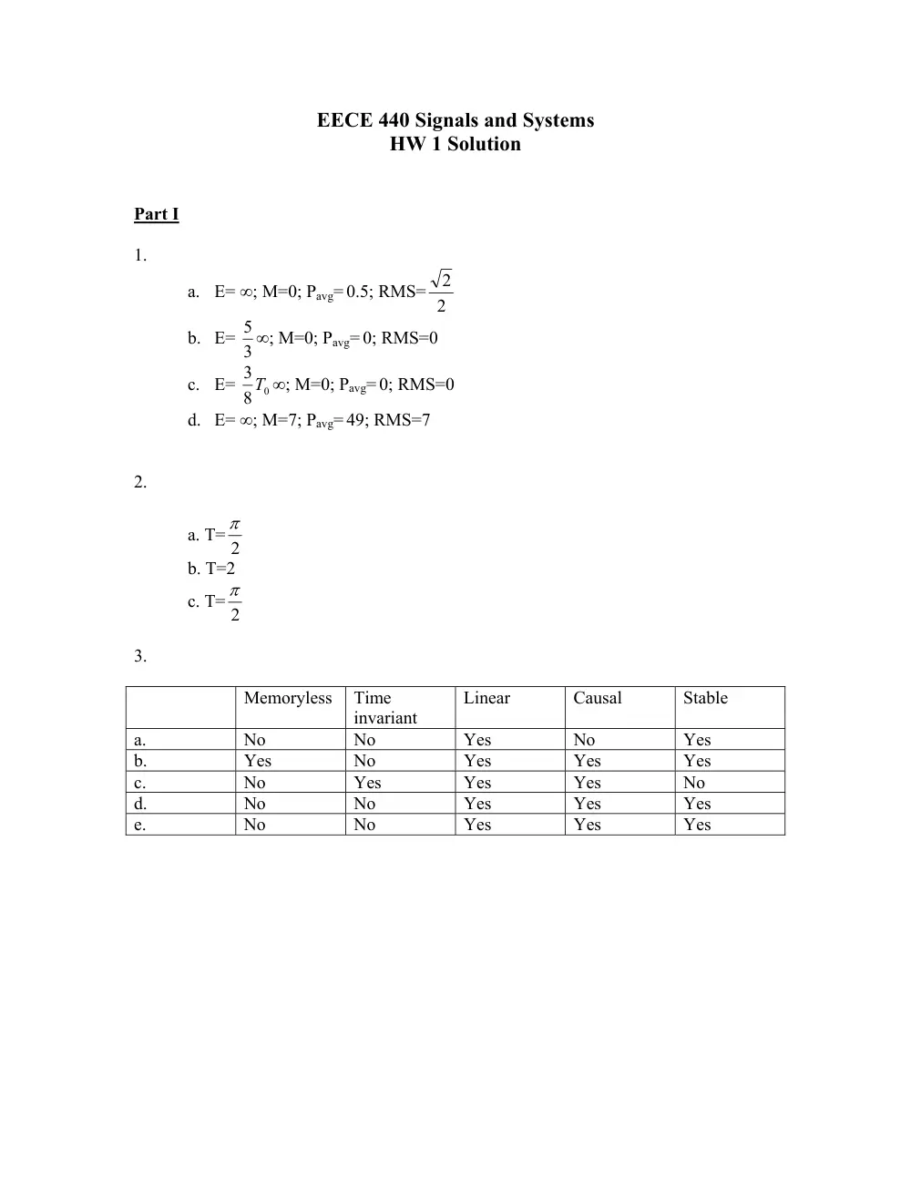 EECE 340 Homework, Spring 2008, page 1