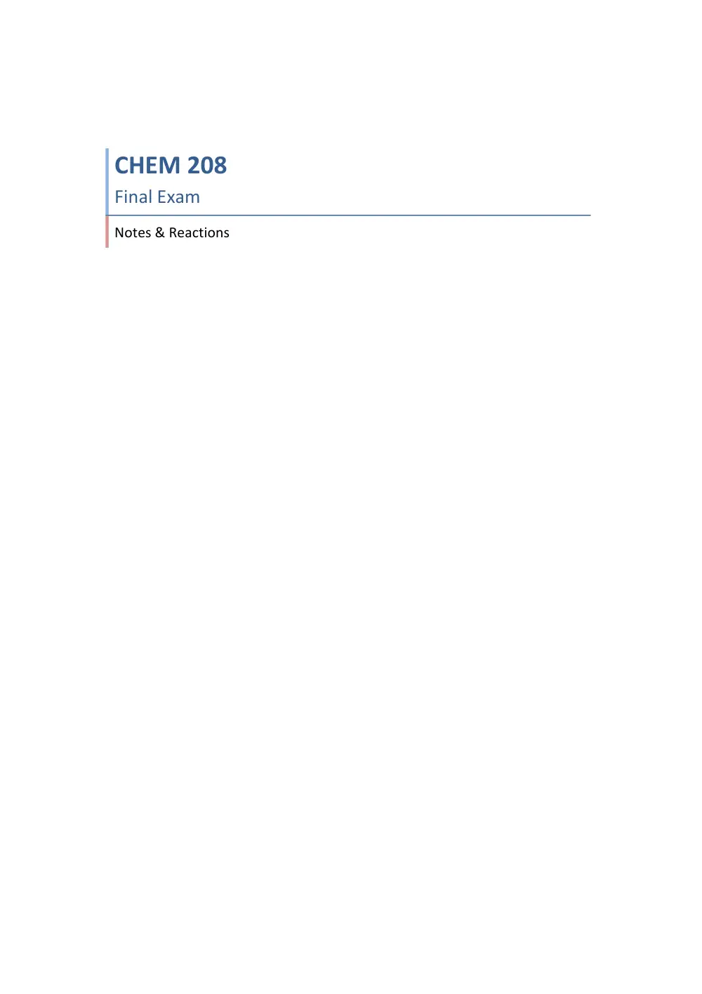 CHEM 208 Notes Final, Fall 2015, page 1