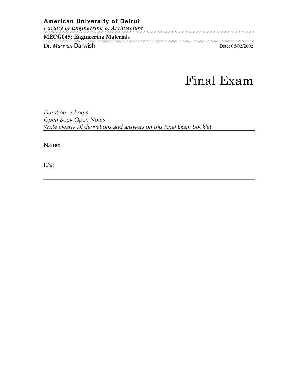 MECH 340 Final, Spring 2008, page 1