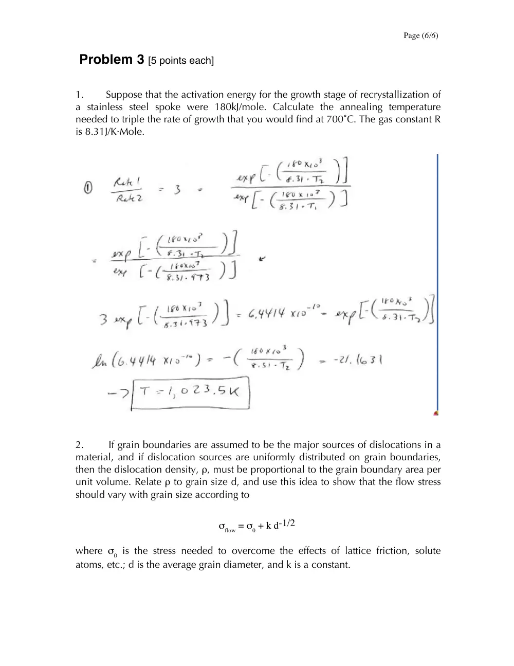 MECH 340 Final, Spring 2008, page 6
