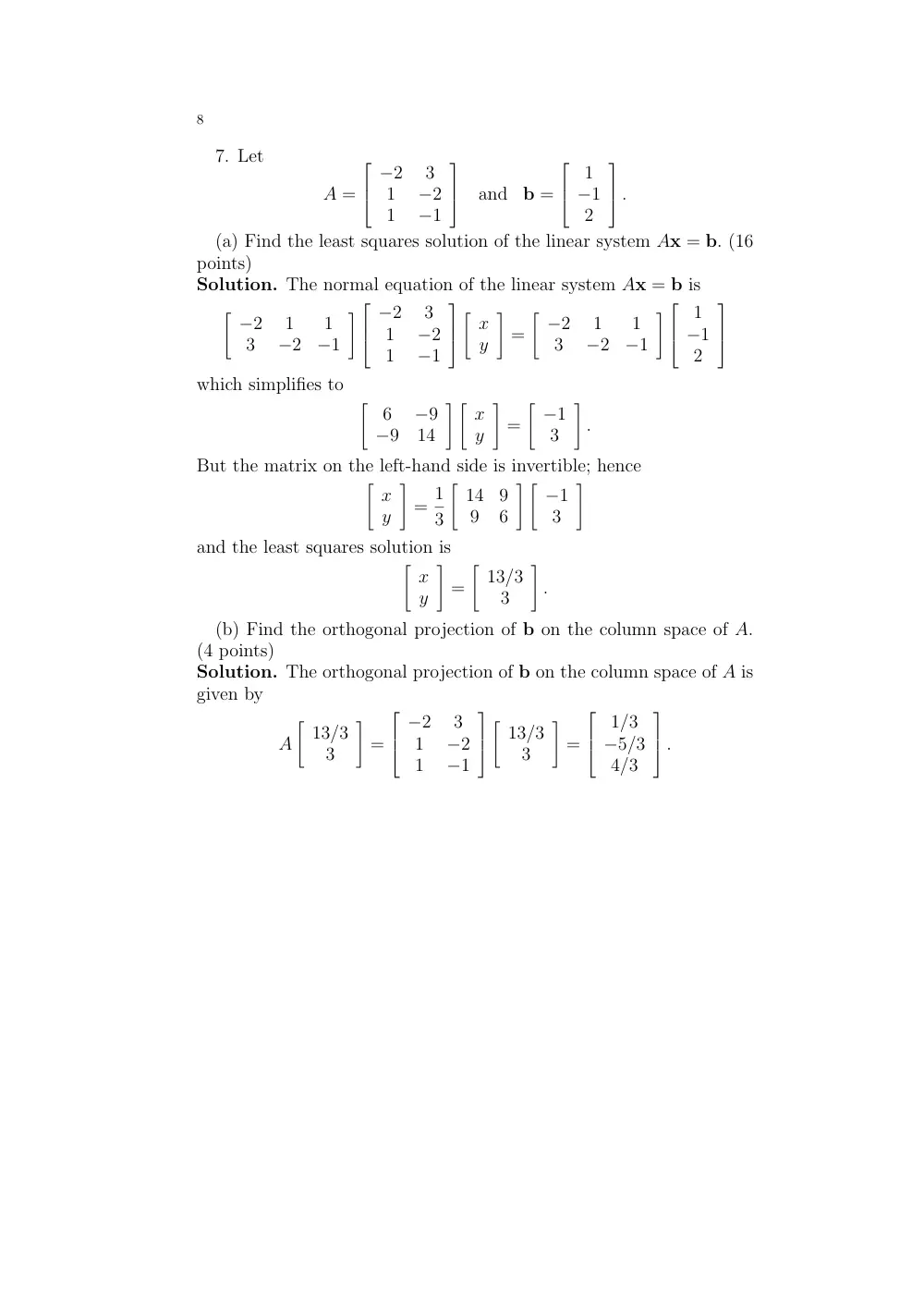 MATH 218 Final, Spring 2010, page 8