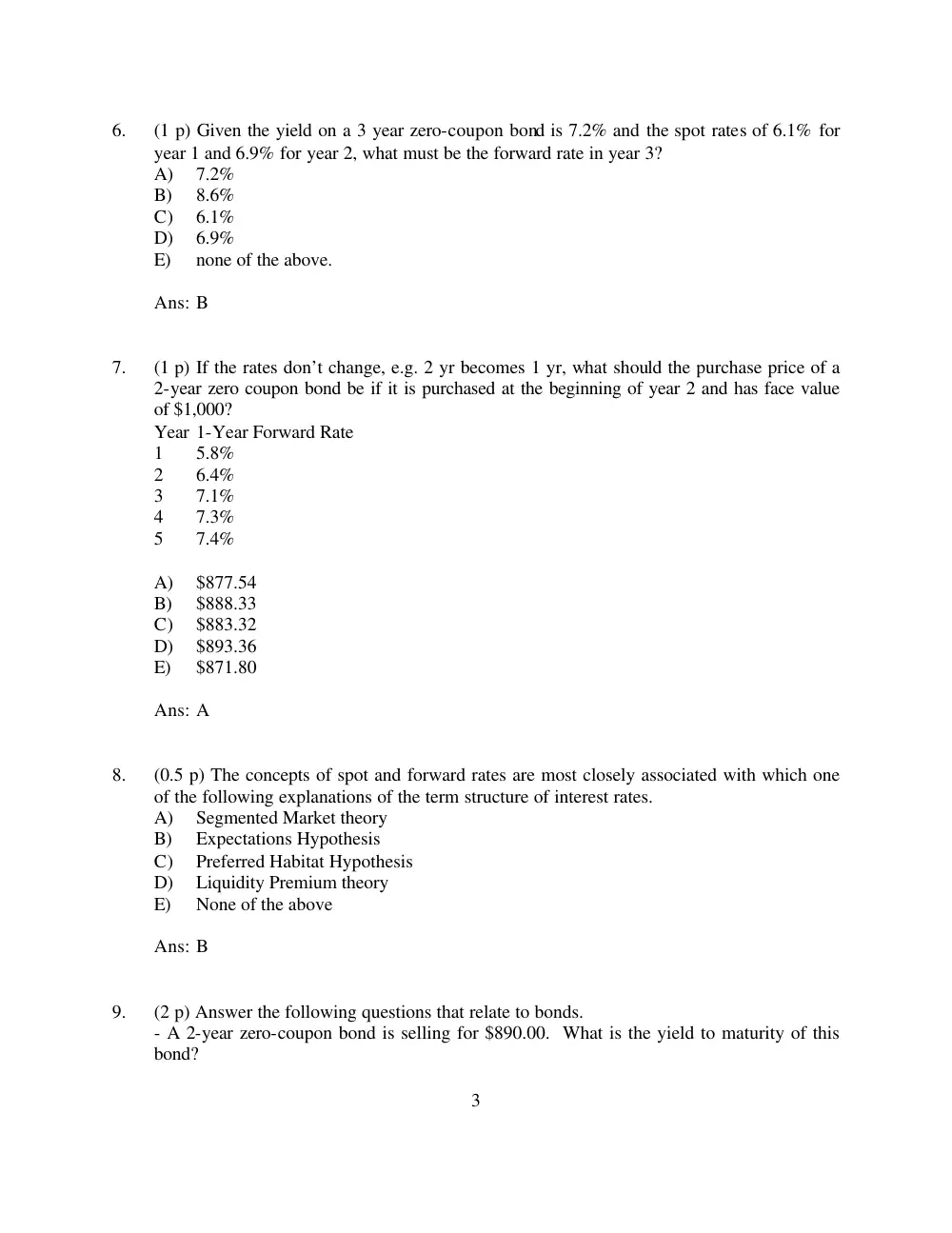 FINA 220 Final, Spring 2008, page 3