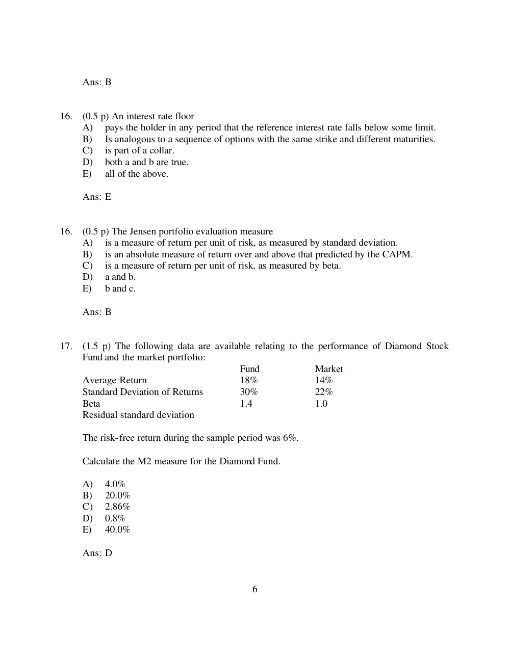 FINA 220 Final, Spring 2008, page 6