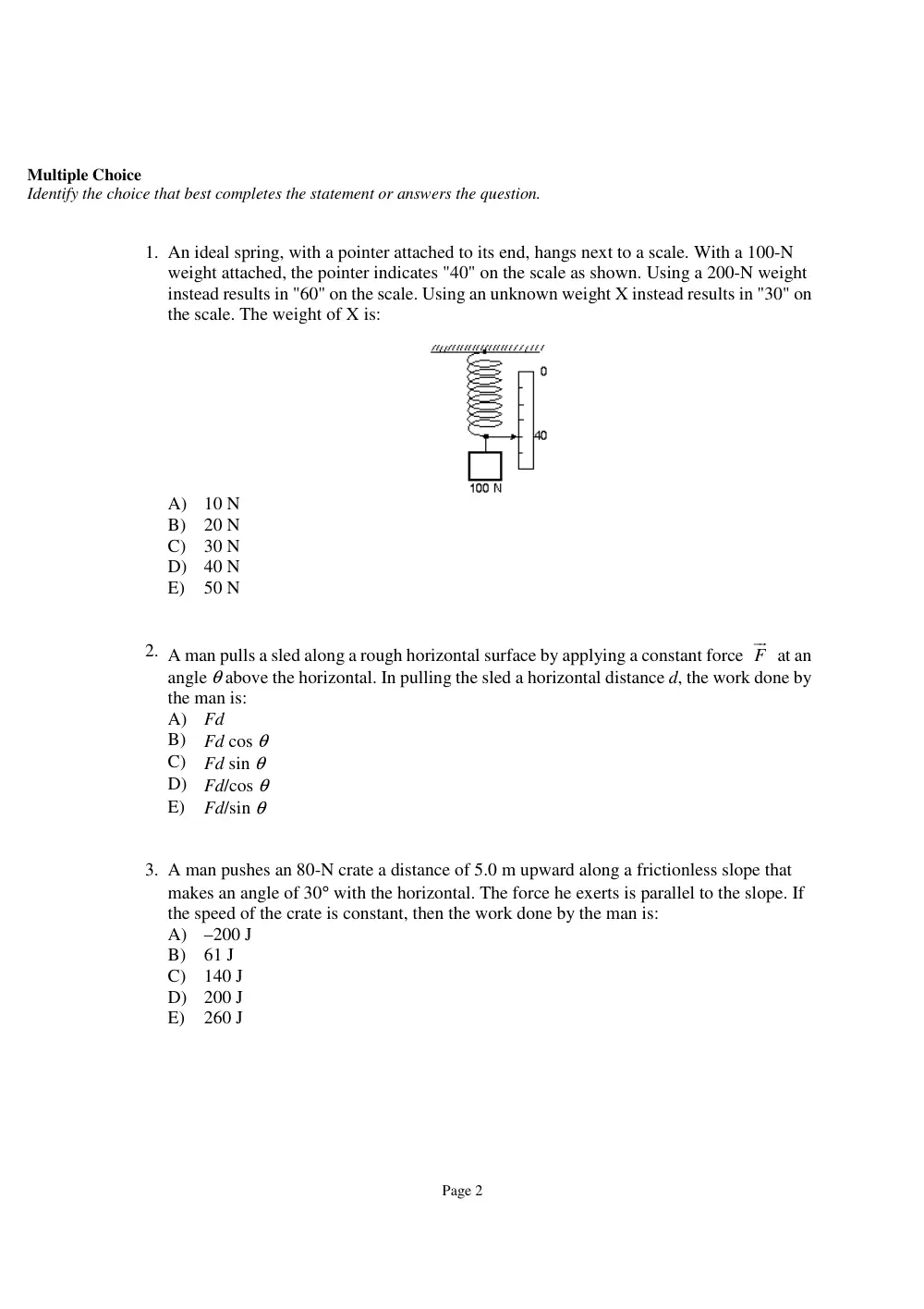 PHYS 101 Exam 2, Spring 2015, page 2