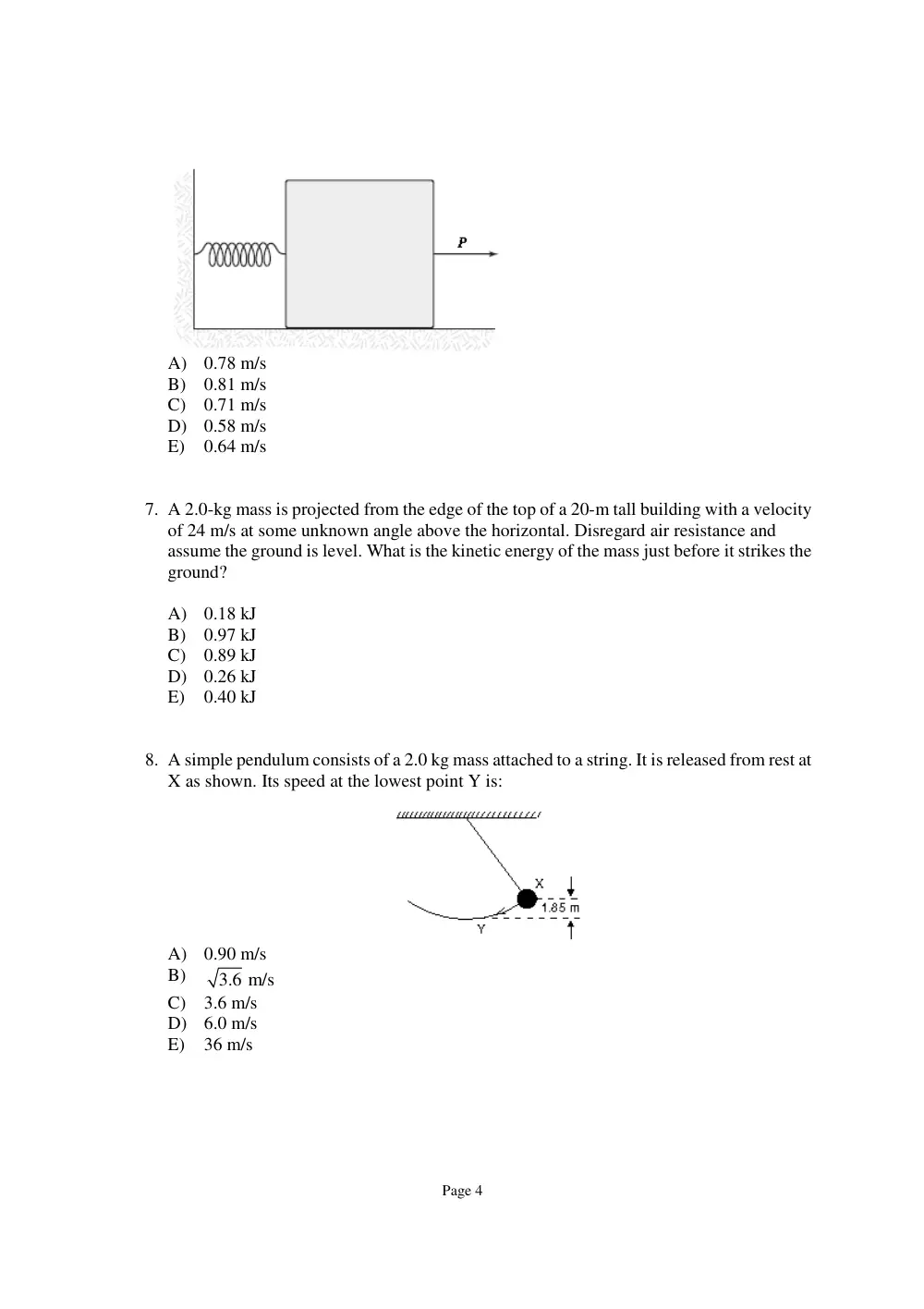 PHYS 101 Exam 2, Spring 2015, page 4