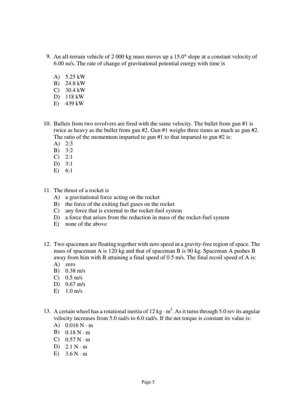 PHYS 101 Exam 2, Spring 2015, page 5