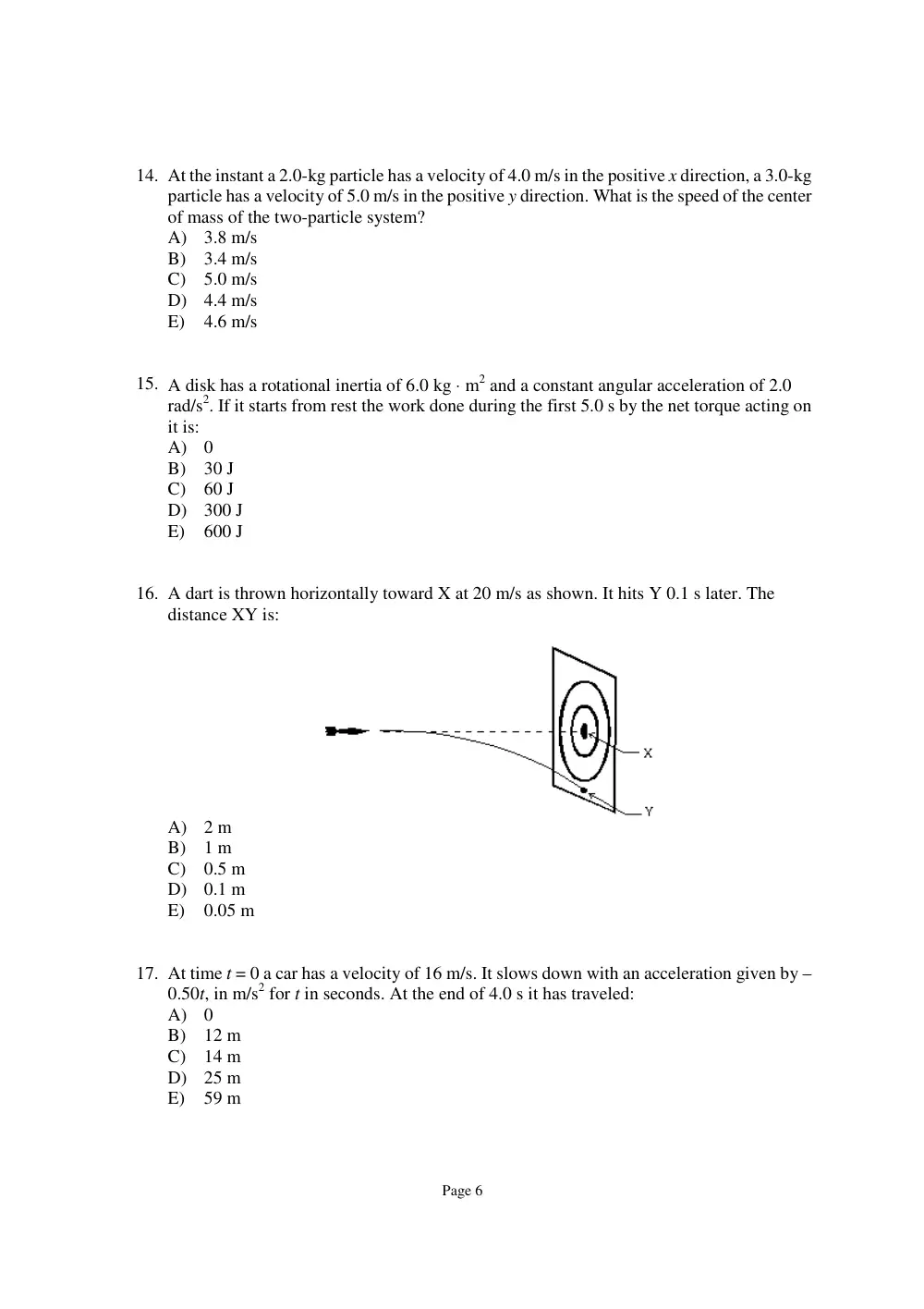 PHYS 101 Exam 2, Spring 2015, page 6