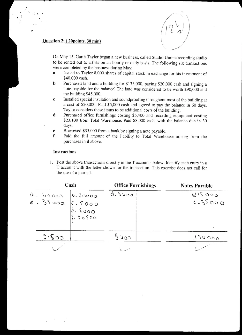 ACCT 210 Midterm, Spring 2002, page 5