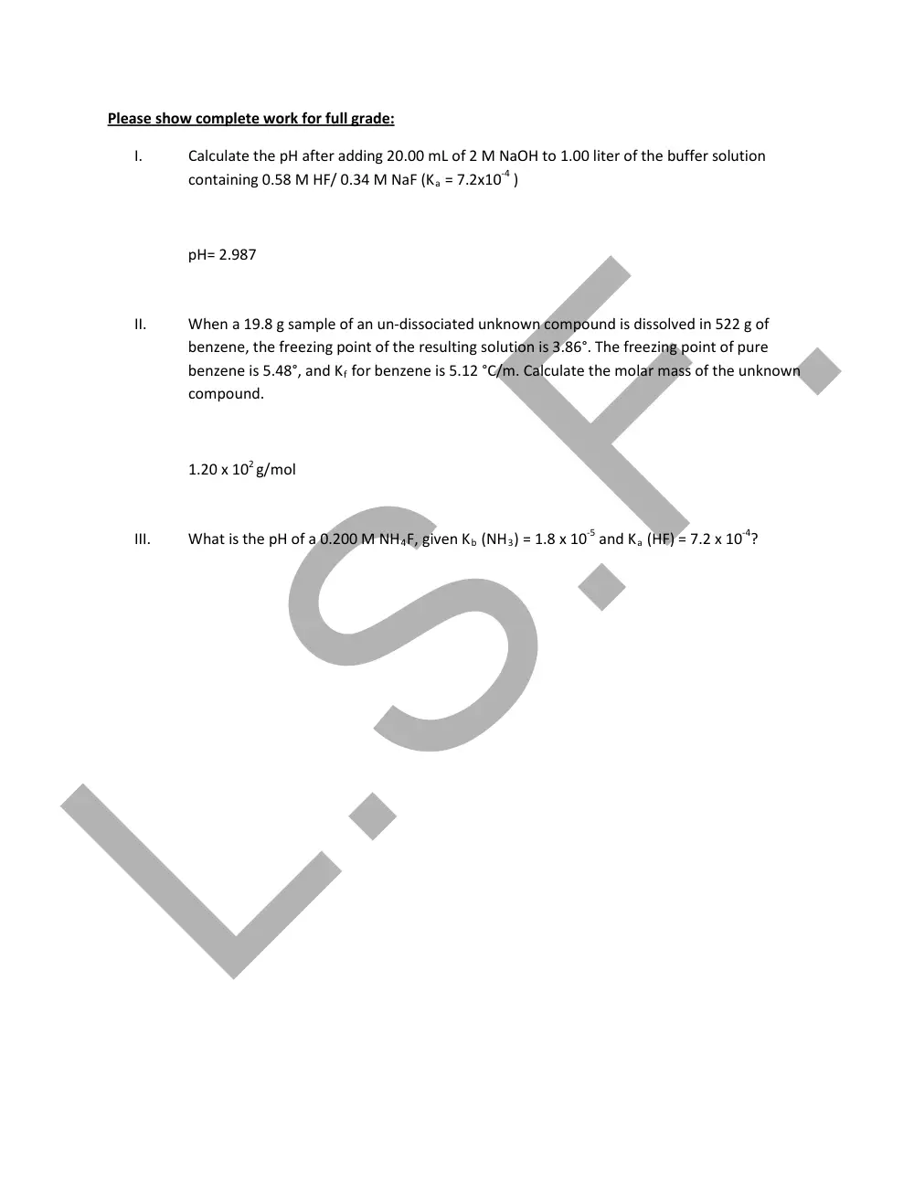CHM 201 Final, Fall 2013, page 10