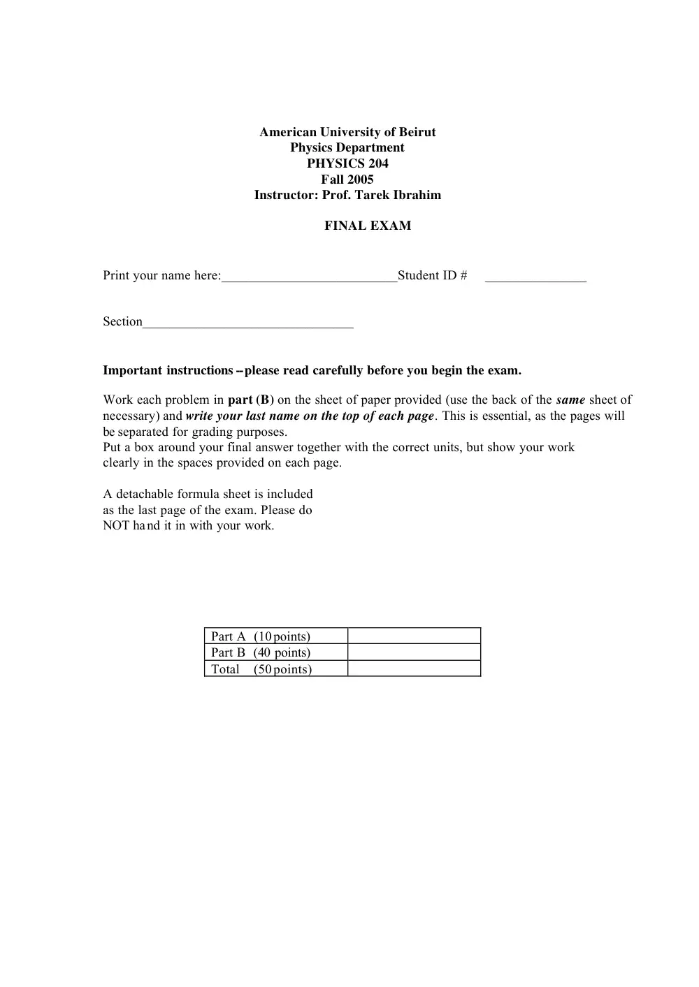 PHYS 204 Final, Fall 2005, page 1
