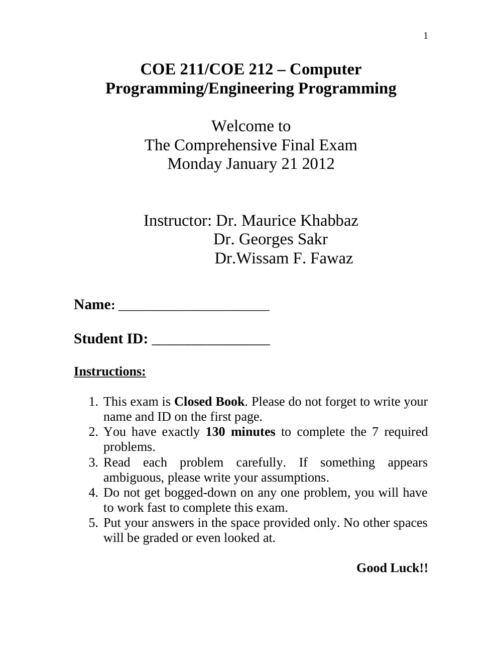 COE 212 Final, Fall 2012, page 1