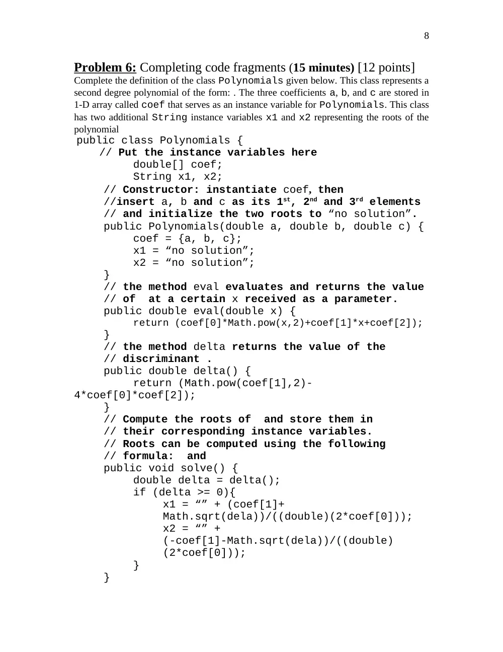 COE 212 Final, Fall 2012, page 8