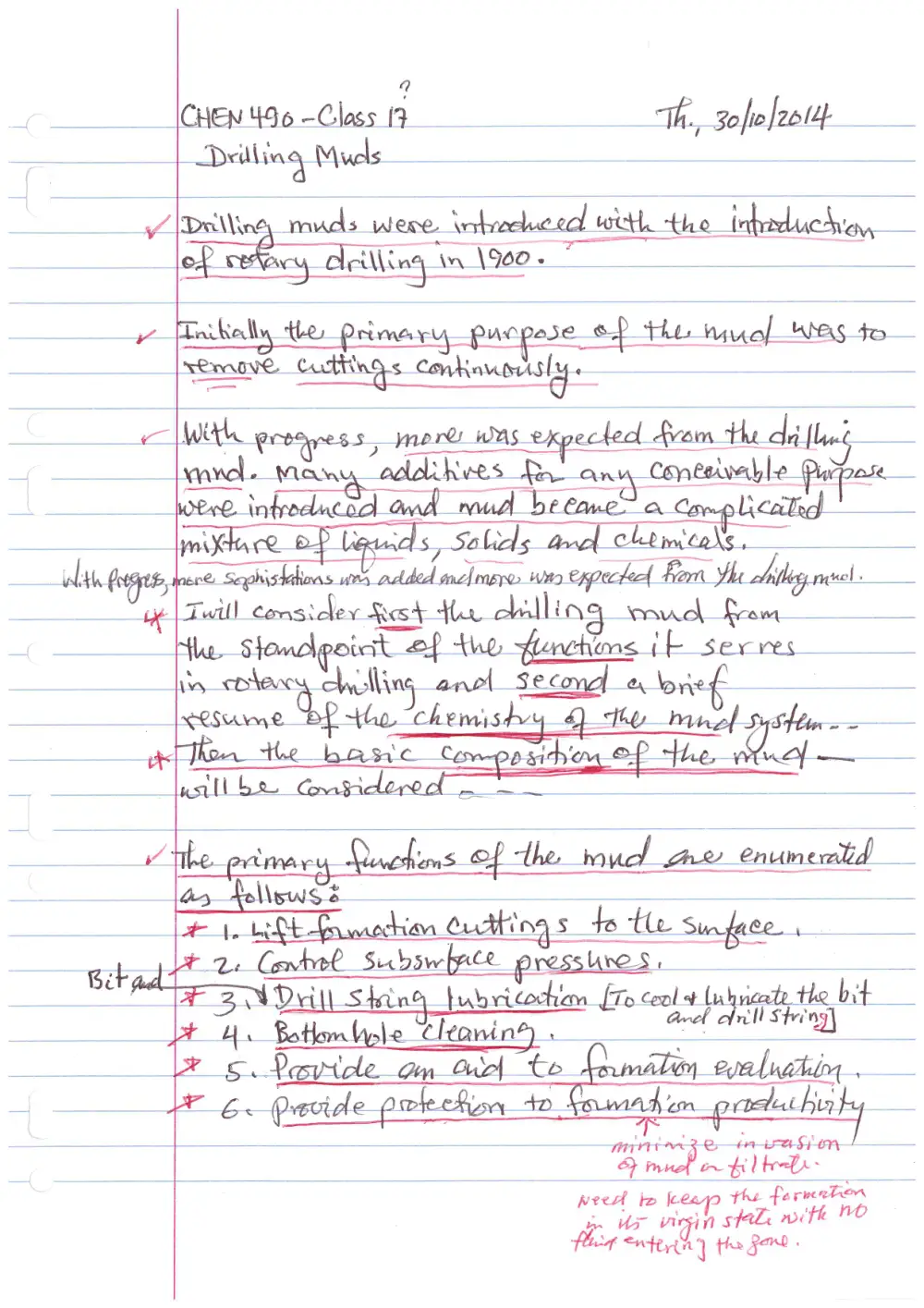 CHEN 490 Notes Drilling Notes(Final), Fall 2014, page 8