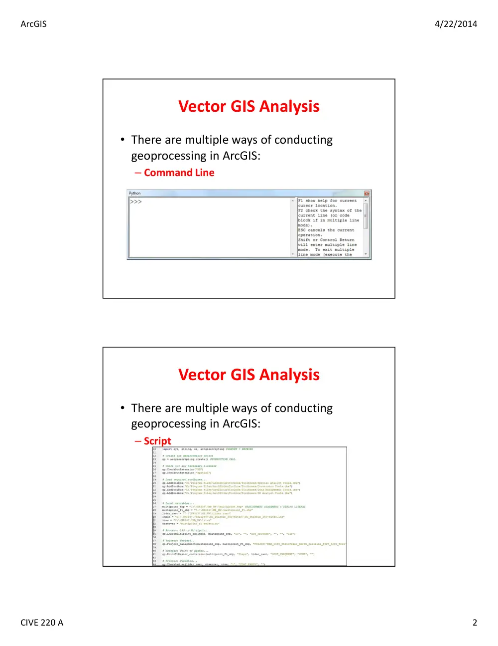CIVE 201 Lecture Vector Analysis Lecture, Spring 2015, page 2