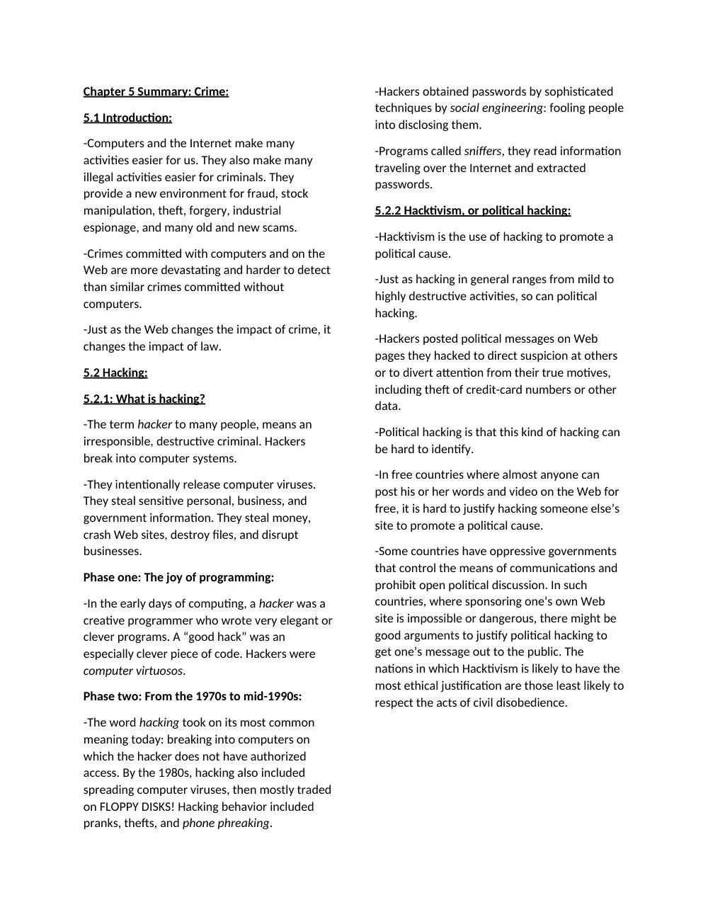 CSC 480 Chapter 5, page 1