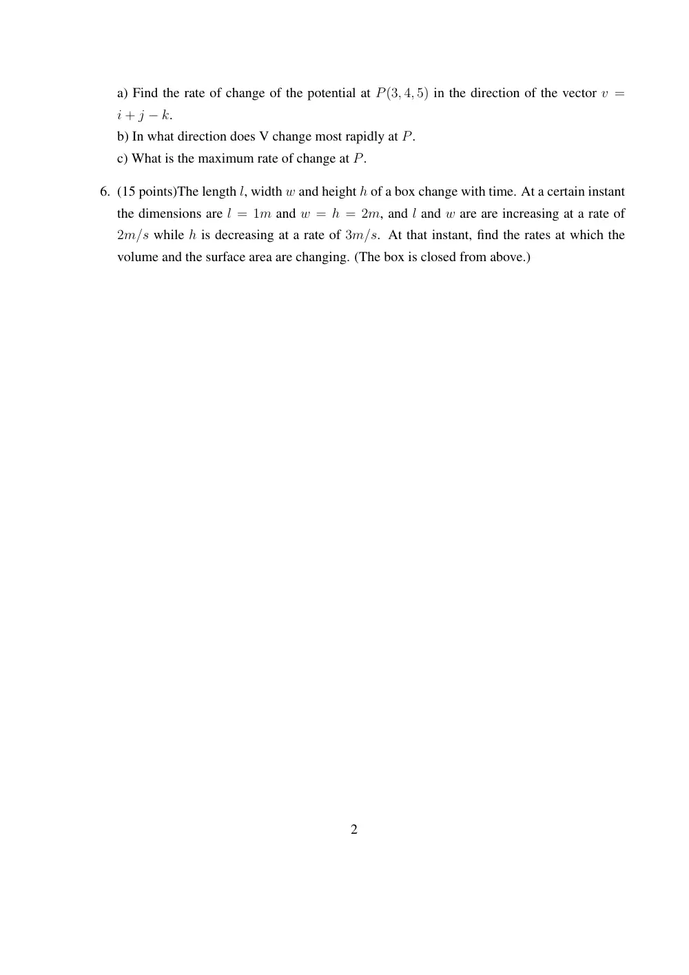 MATH 201 Exam 2, Fall 2008, page 2