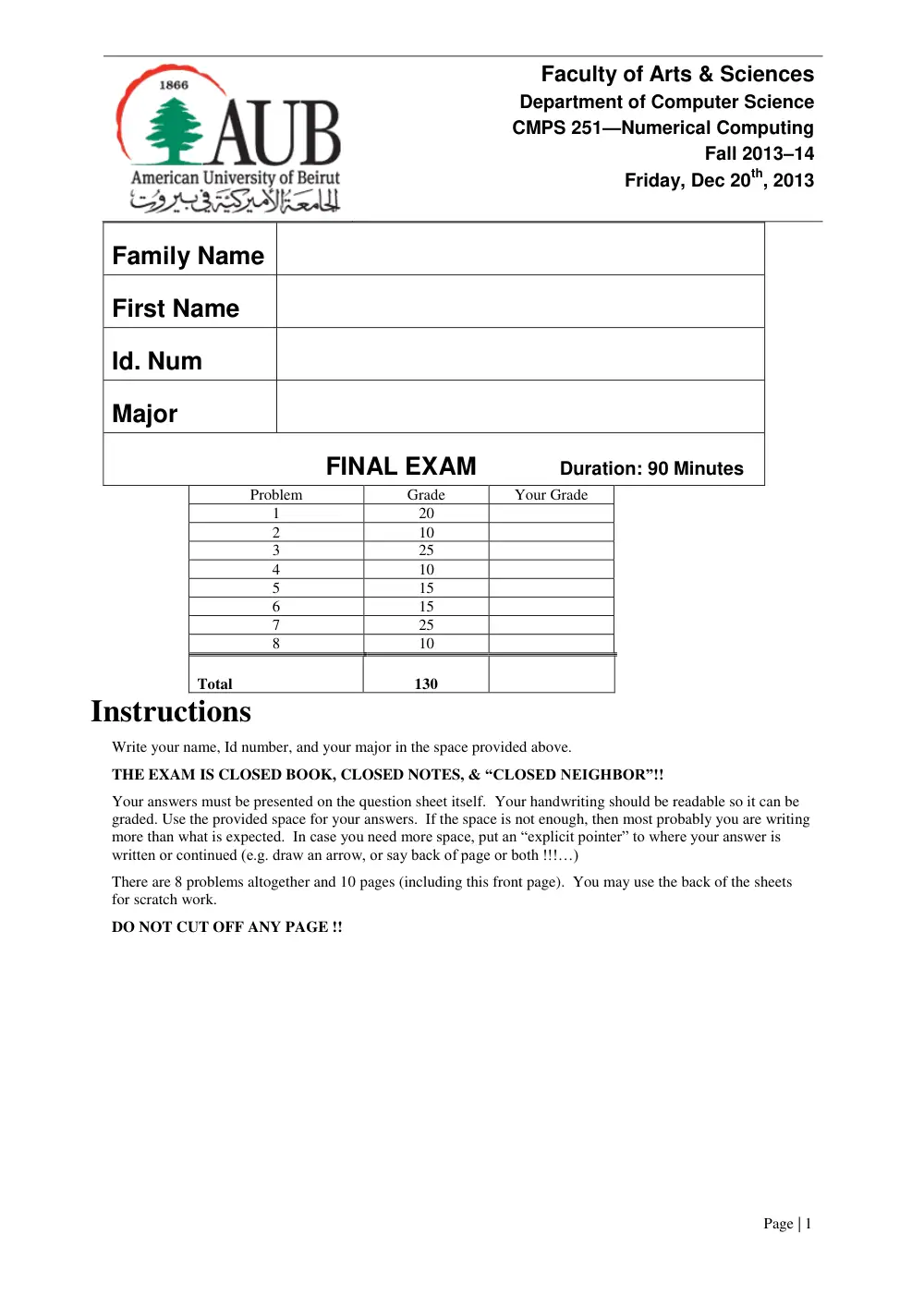 CMPS 251 Final, Fall 2013, page 1
