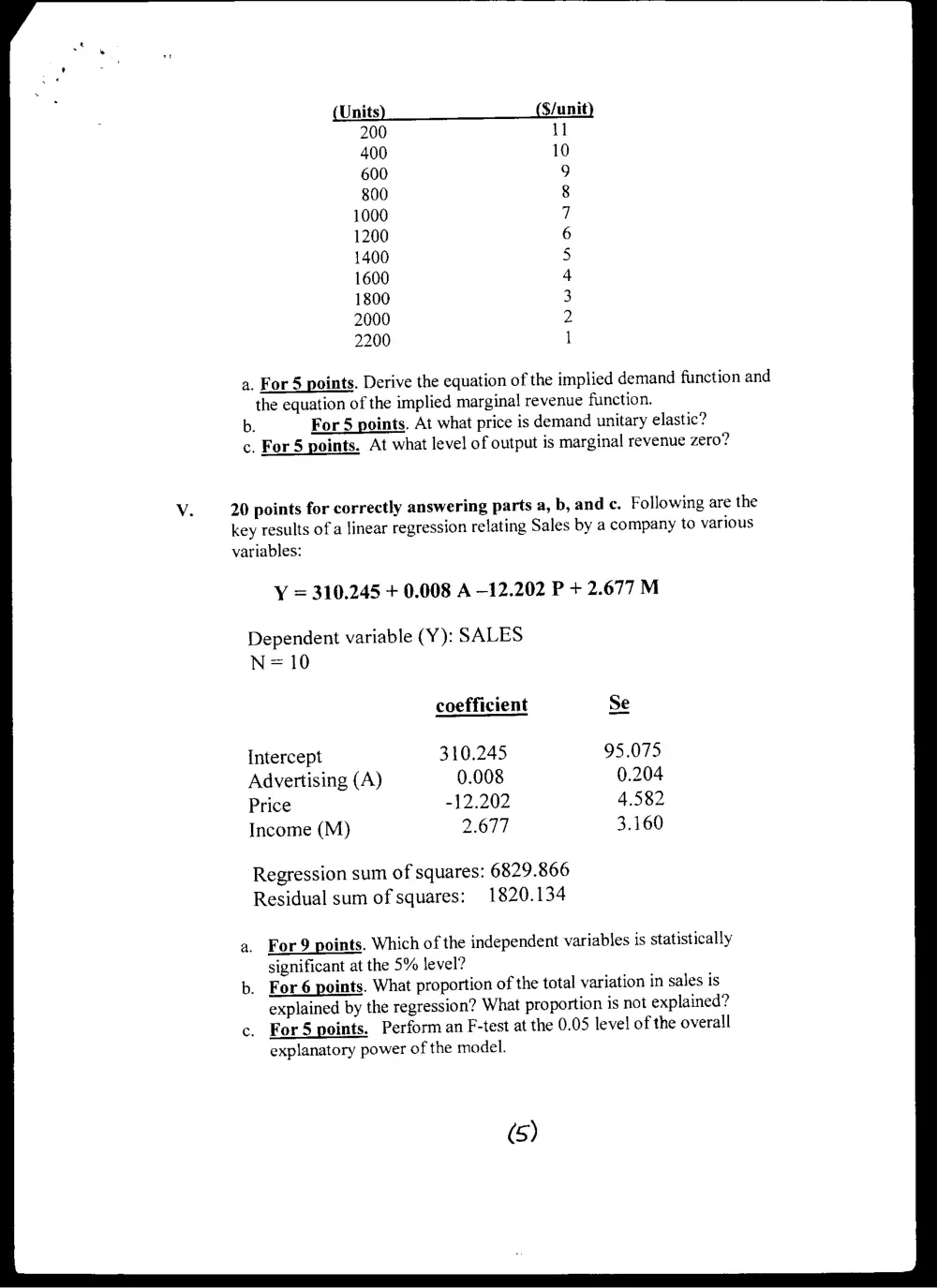 BUSS 230 Midterm, Spring 2002, page 5