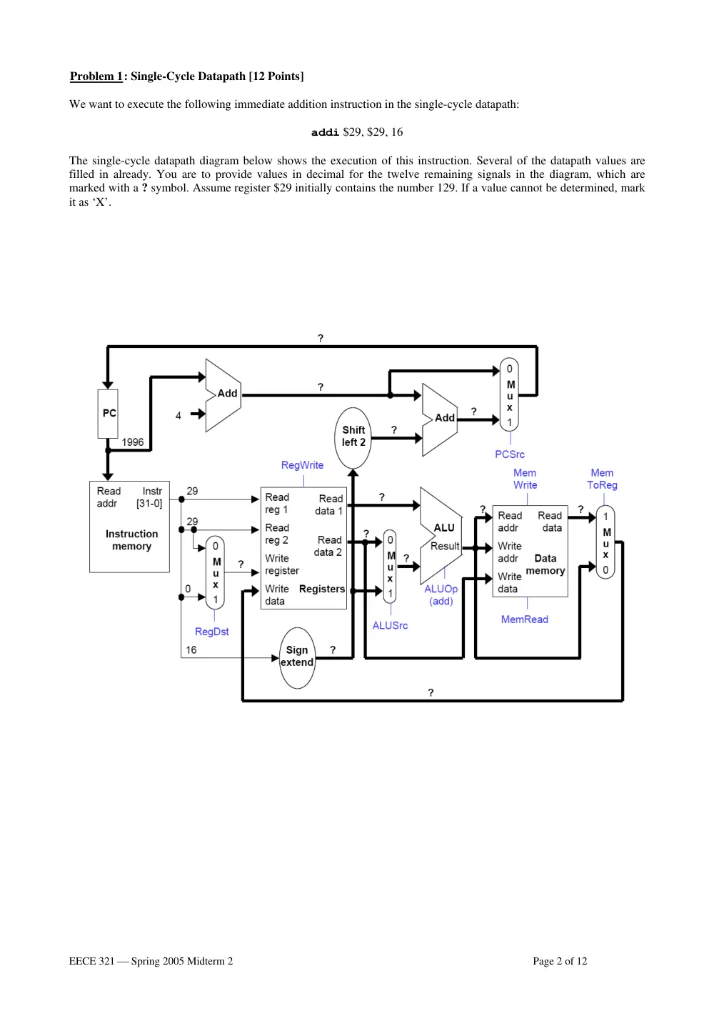 EECE 321 Midterm, Spring 2005, page 2
