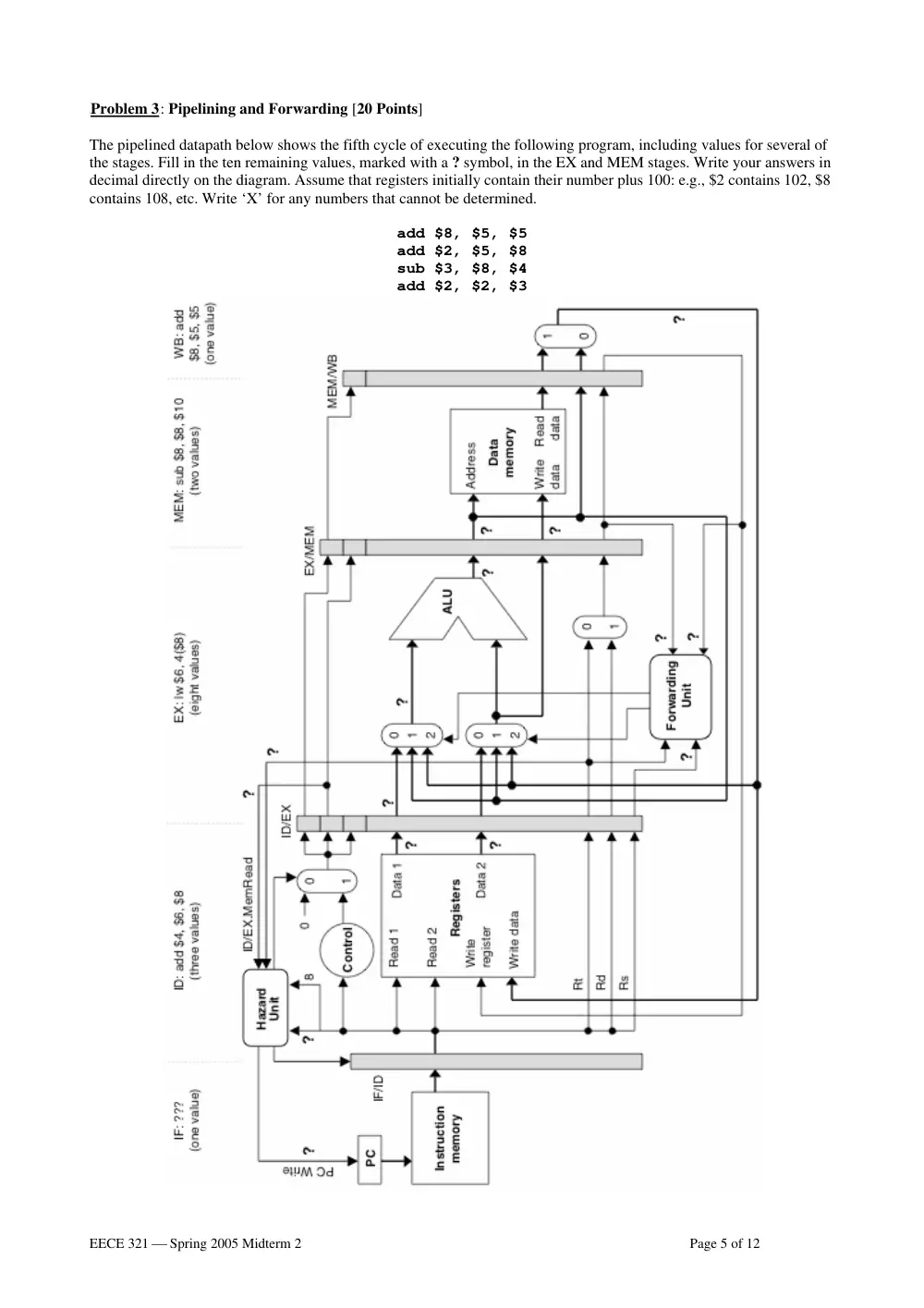 EECE 321 Midterm, Spring 2005, page 5