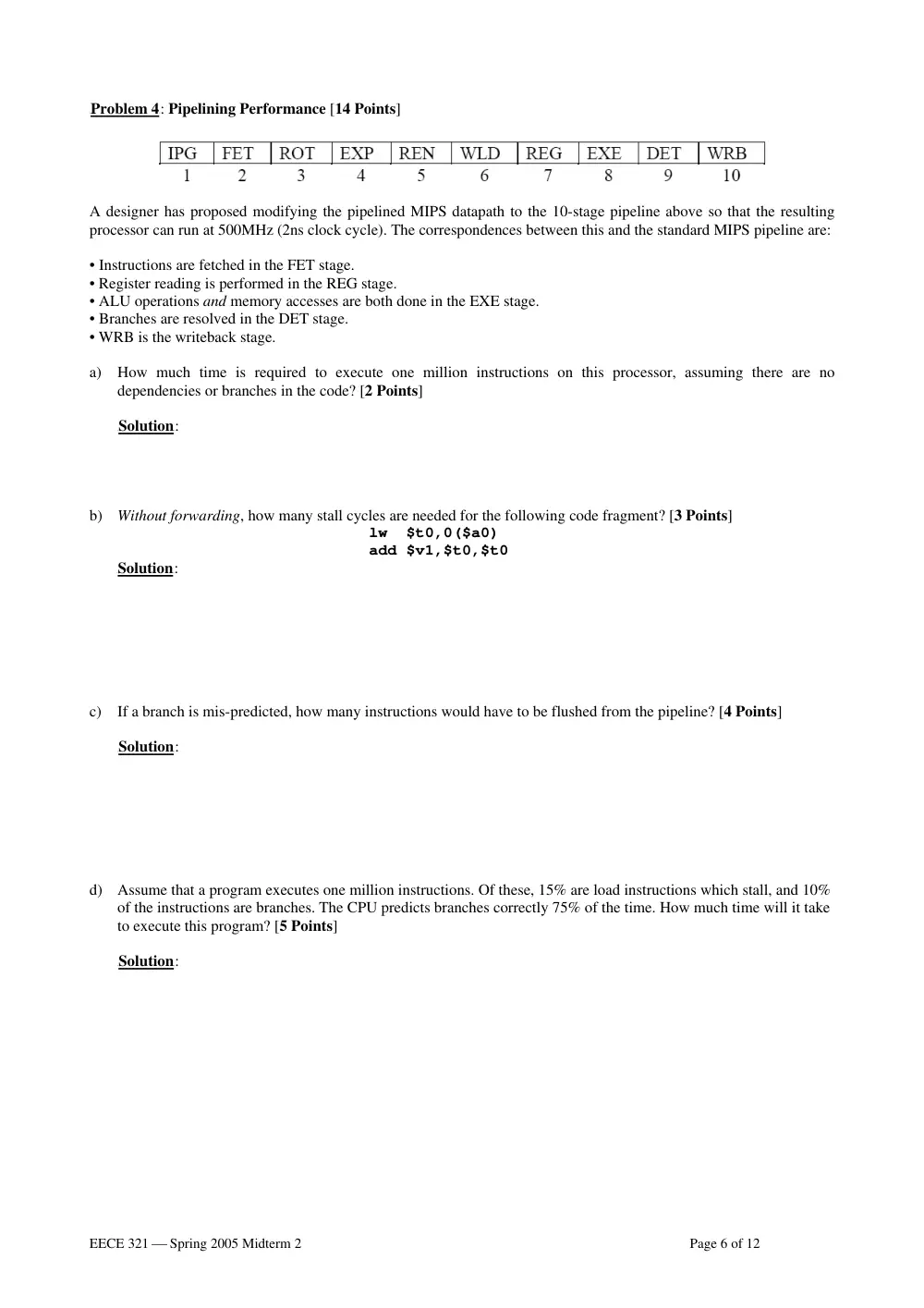 EECE 321 Midterm, Spring 2005, page 6
