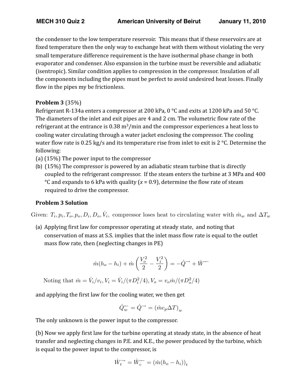 MECH 310 Exam 2, Fall 2009, page 3