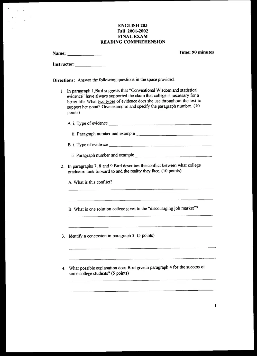 ENG 203 Final, Fall 2001, page 4