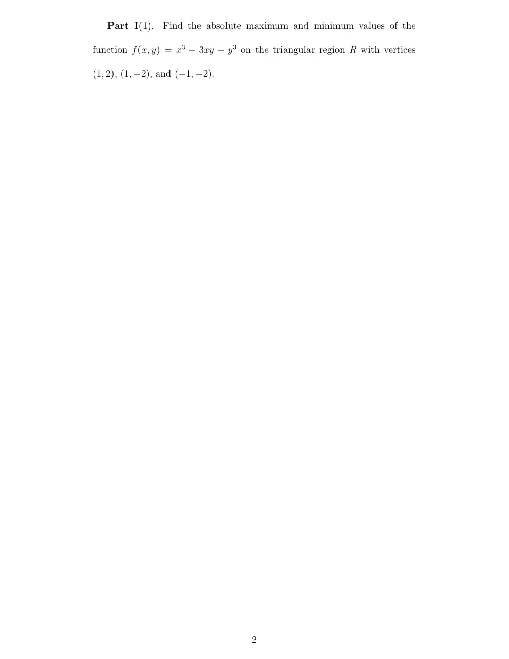 MATH 201 Exam, Spring 2008, page 2