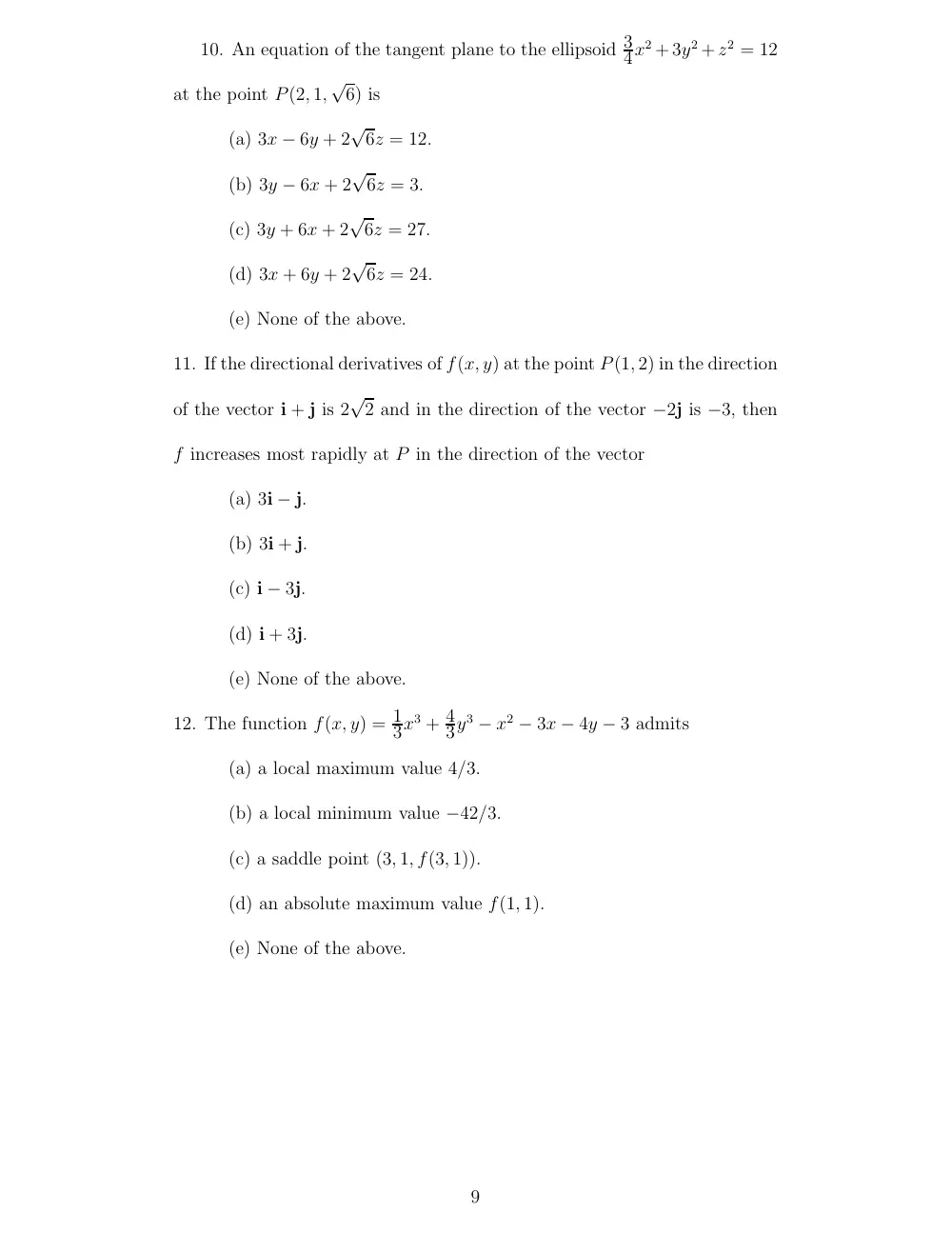MATH 201 Exam, Spring 2008, page 9