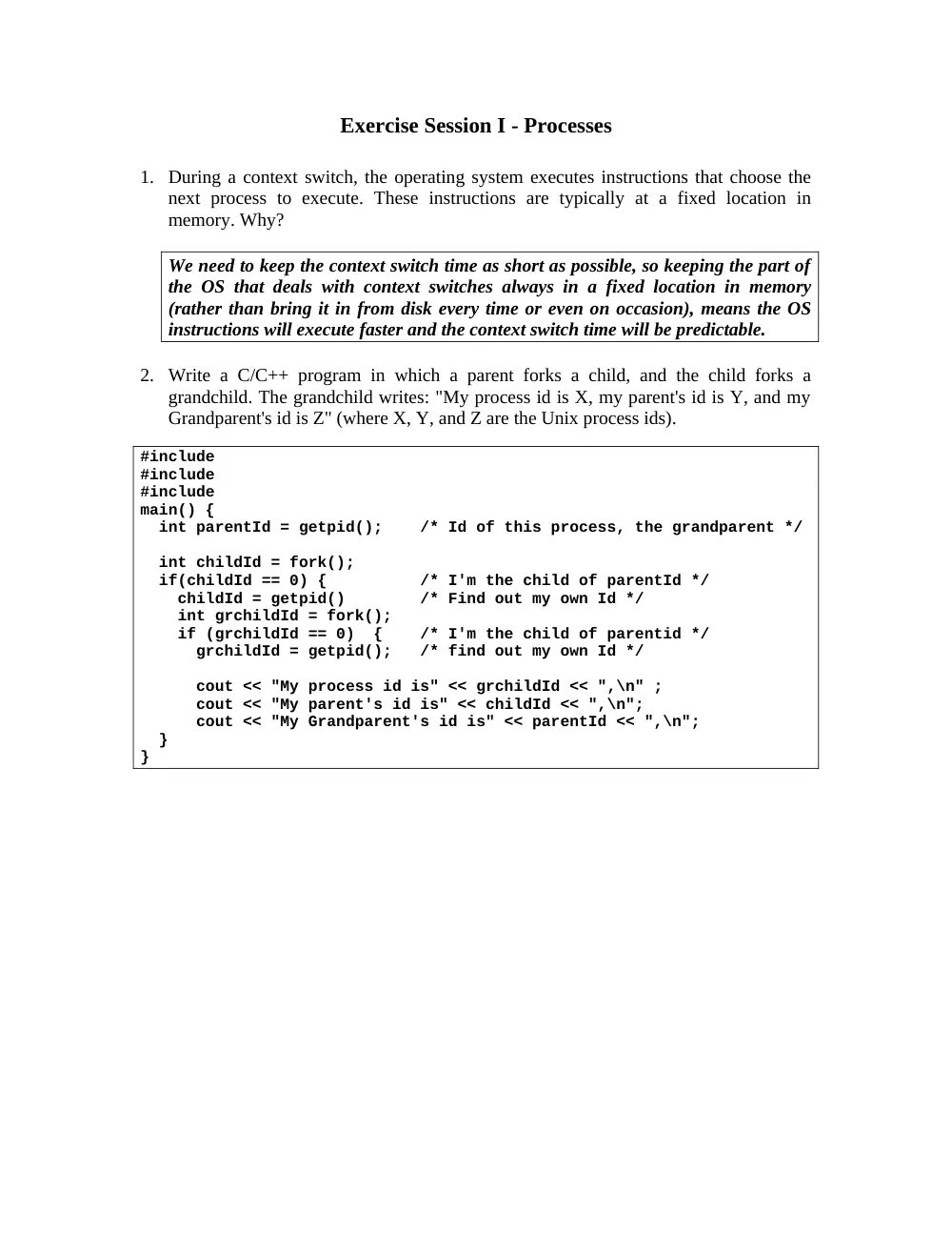 CSC 414 Problems Session I, Spring 2007, page 1