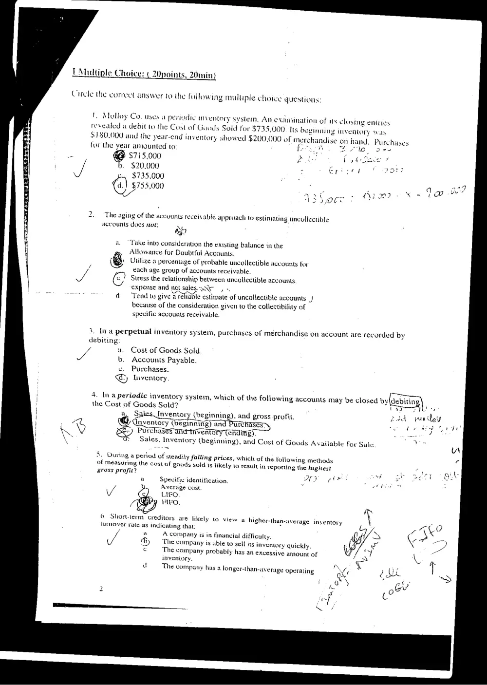 ACCT 210 Midterm, Spring 2003, page 2