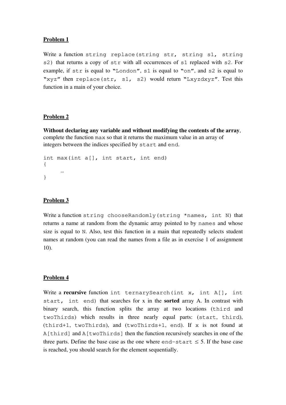 EECE 230 Problems for Final, Fall 2012, page 1